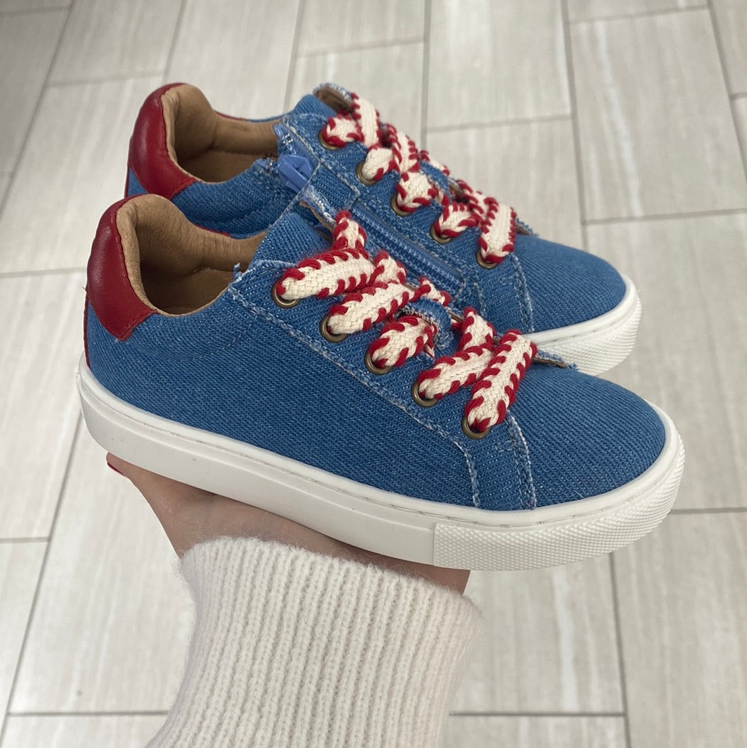 Porte Denim Zipper Sneakers for Women - Stylish Casual Shoes with Comfortable Fit - Perfect for Everyday Wear, Street Fashion & Travel