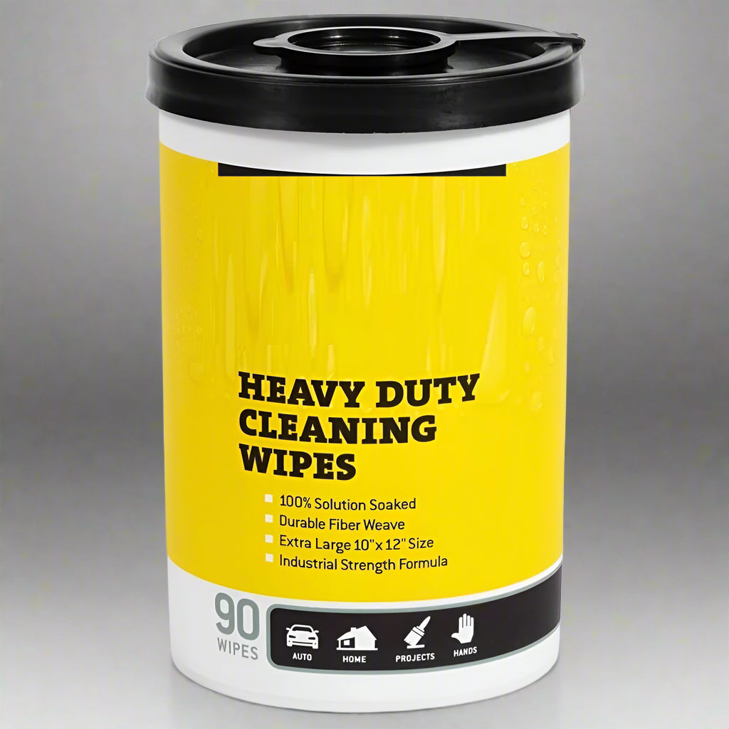 90-Pack Heavy Duty Multi-Surface Cleaning Wipes | Industrial Strength Disinfectant Wet Wipes for Kitchen, Bathroom, Office & Workshop Use