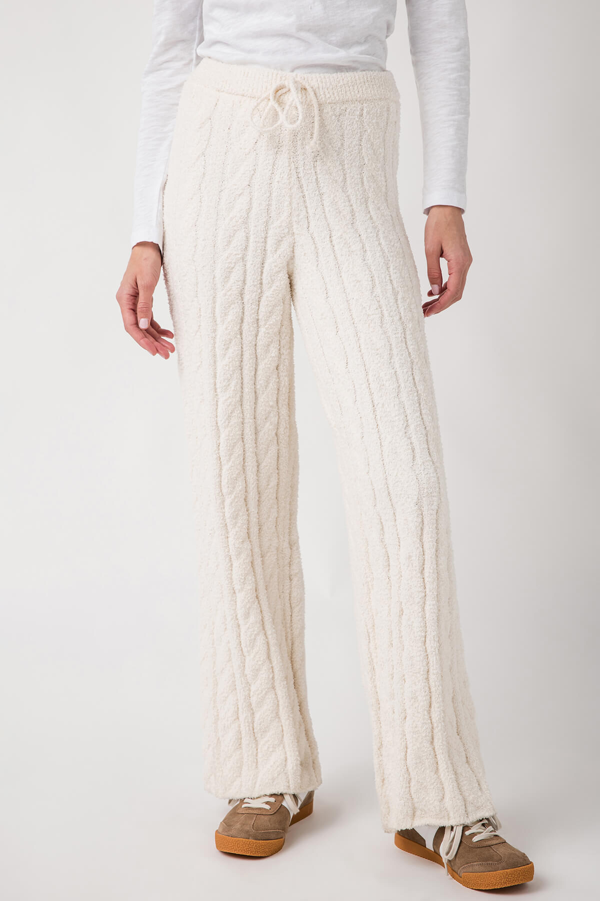 Z Supply Women's Paige Cable Knit Sweater Pants - Soft Winter Lounge Pants for Cozy Home, Office & Casual Outings