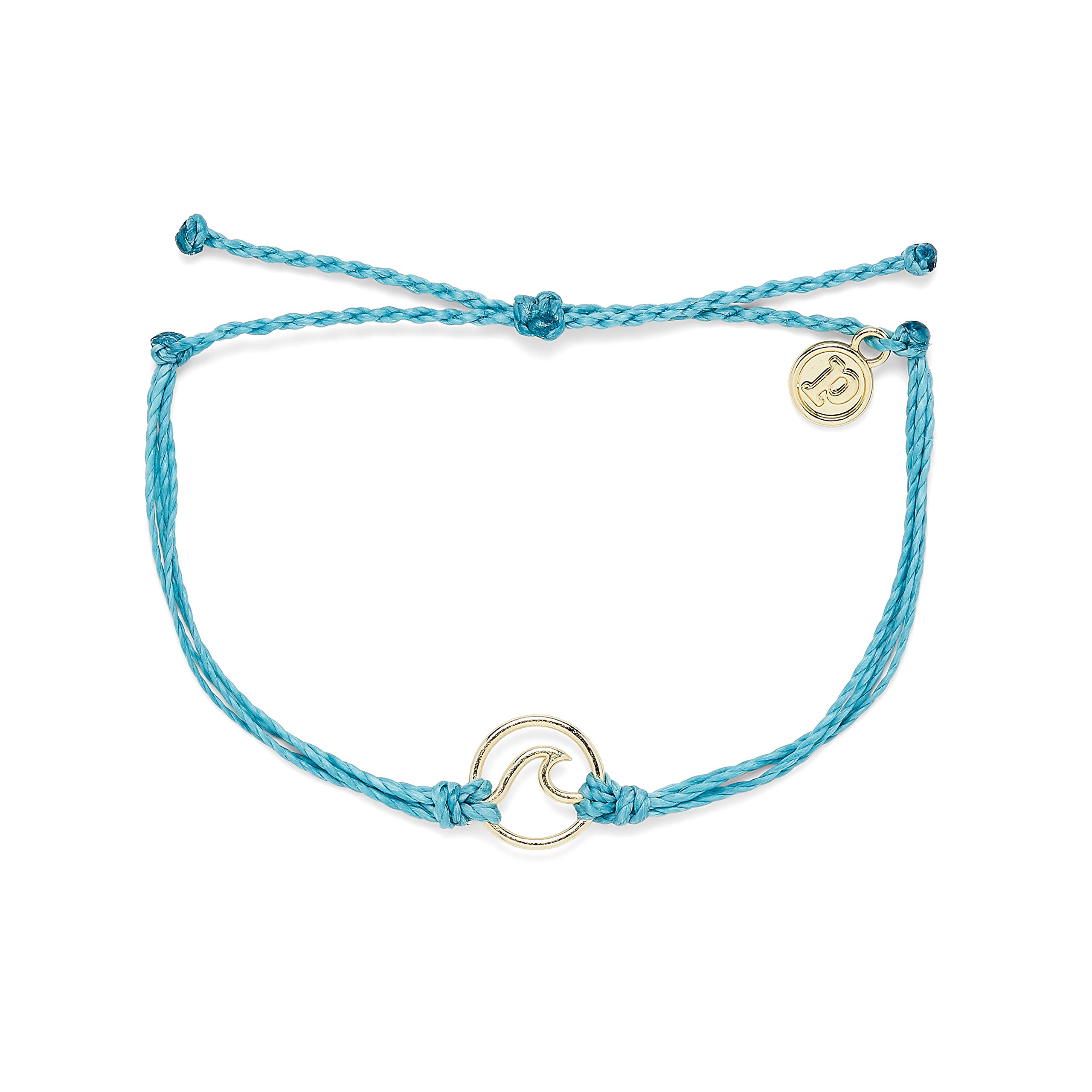 Pura Vida Rose Gold Silver Gold Wave Bracelet - 100% Waterproof Adjustable Wristband with Brand Charm - Perfect for Beach, Travel, and Everyday Wear