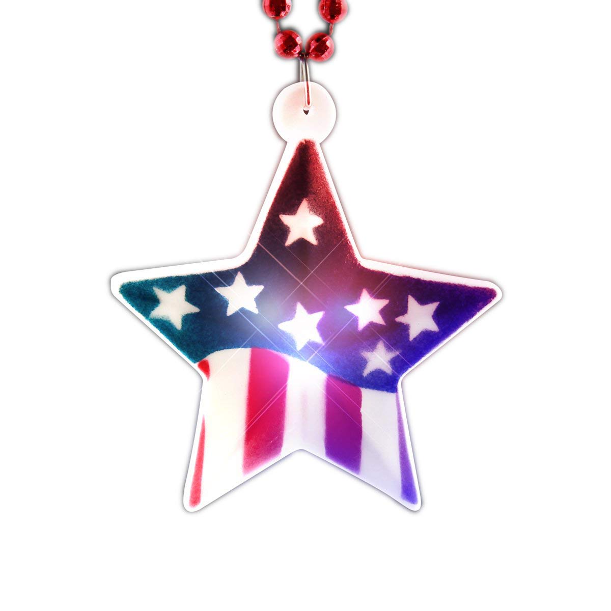 Blinkee 4060000 USA Star Flashing LED Beaded Necklace - Perfect for Parties, Raves, Festivals & Night Out Accessories