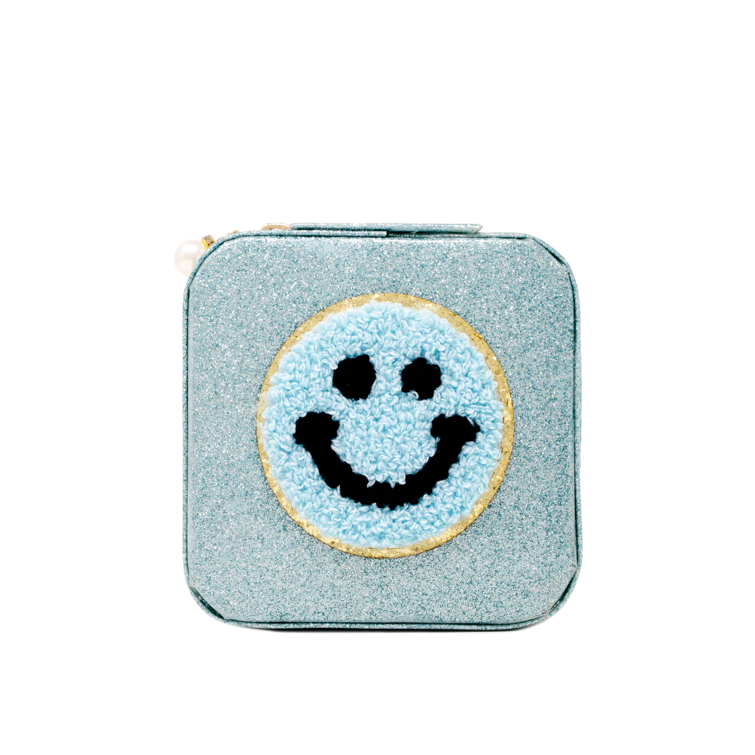 Happy Face Sparkle Jewelry Box - Elegant Storage for Necklaces, Rings & Earrings - Perfect for Travel, Gifts & Bedroom Decor