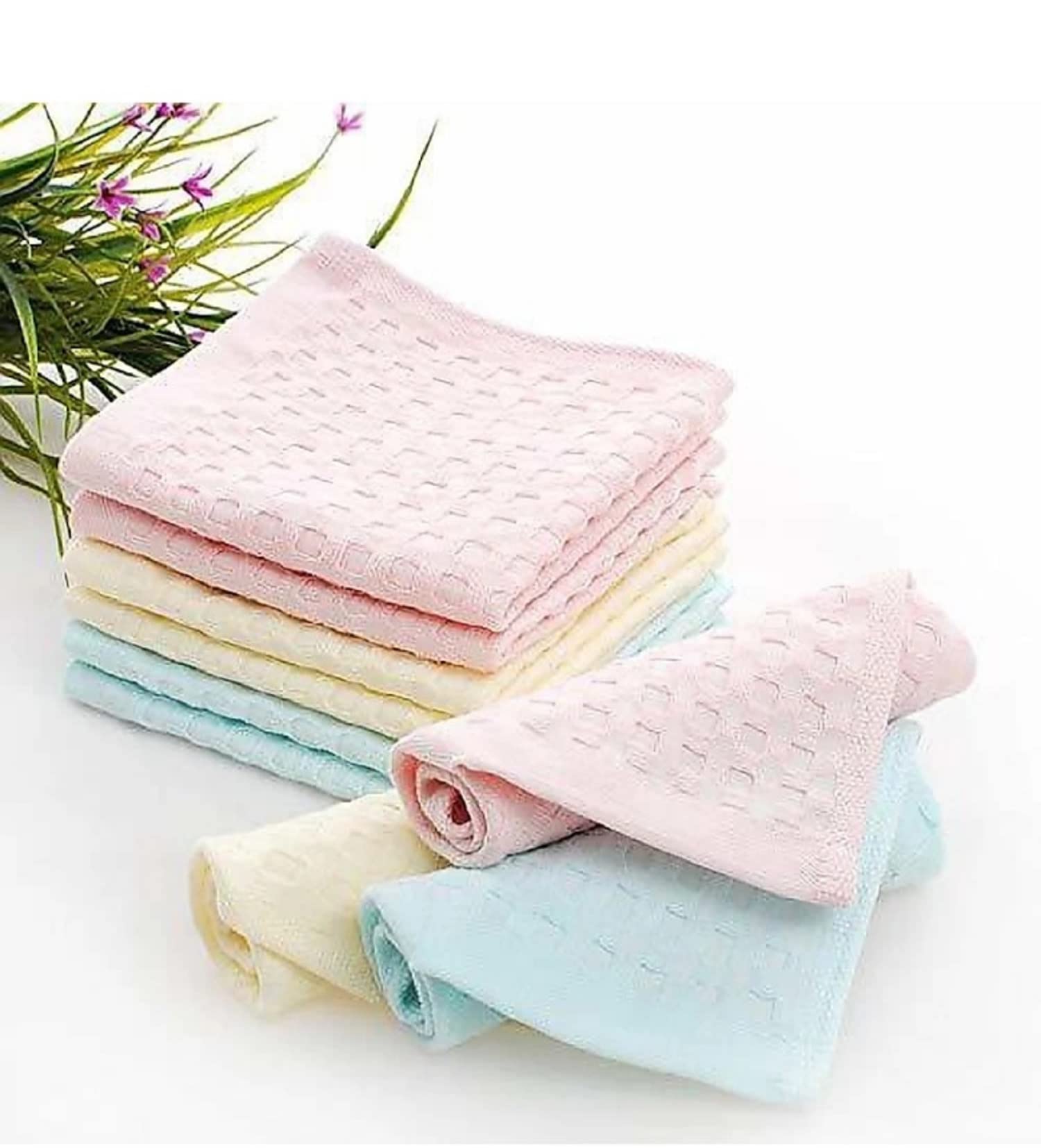 Soft Cotton Face Towel for Women, Girls & Kids - Gentle & Absorbent, Multicolor - Perfect for Skincare, Makeup Removal & Daily Use