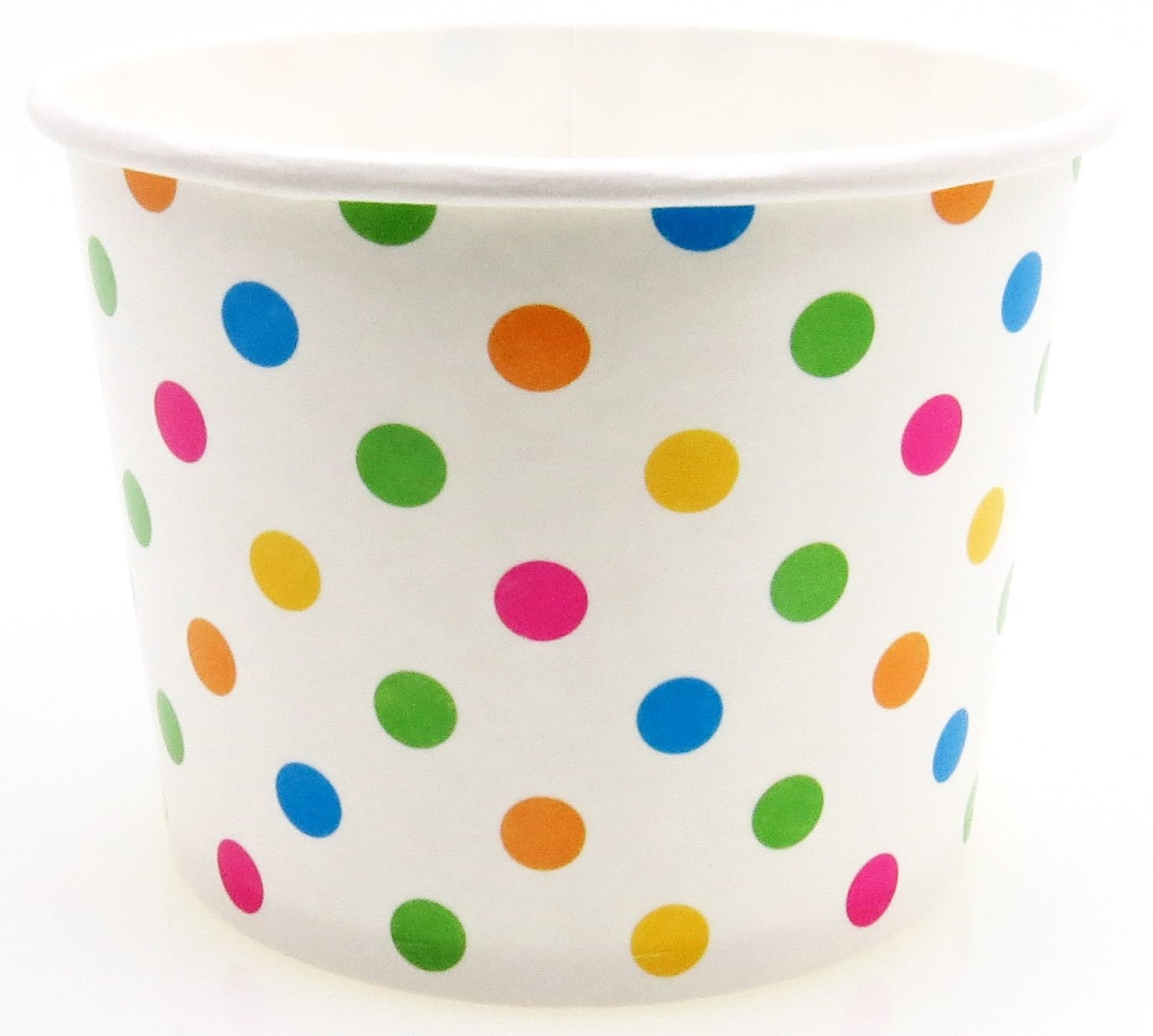 4 oz Paper Ice Cream Cups with Polka Dot Design - Bulk Pack of 1,000 - Disposable Dessert Containers for Ice Cream, Gelato, Frozen Yogurt, and Party Serving