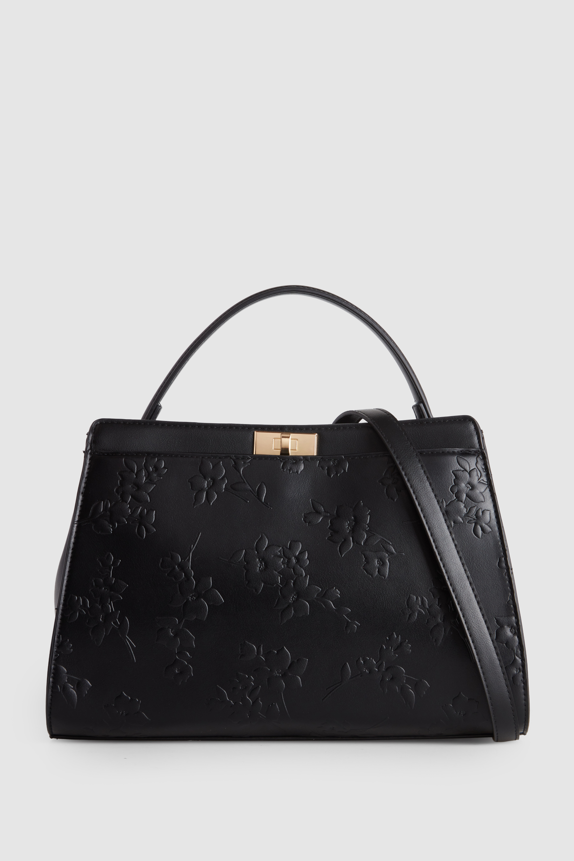 Stylish Posy Embossed Canvas Tote Bag for Women - Large Floral Print Shoulder Bag - Perfect for Shopping, Beach, Work & Everyday Use