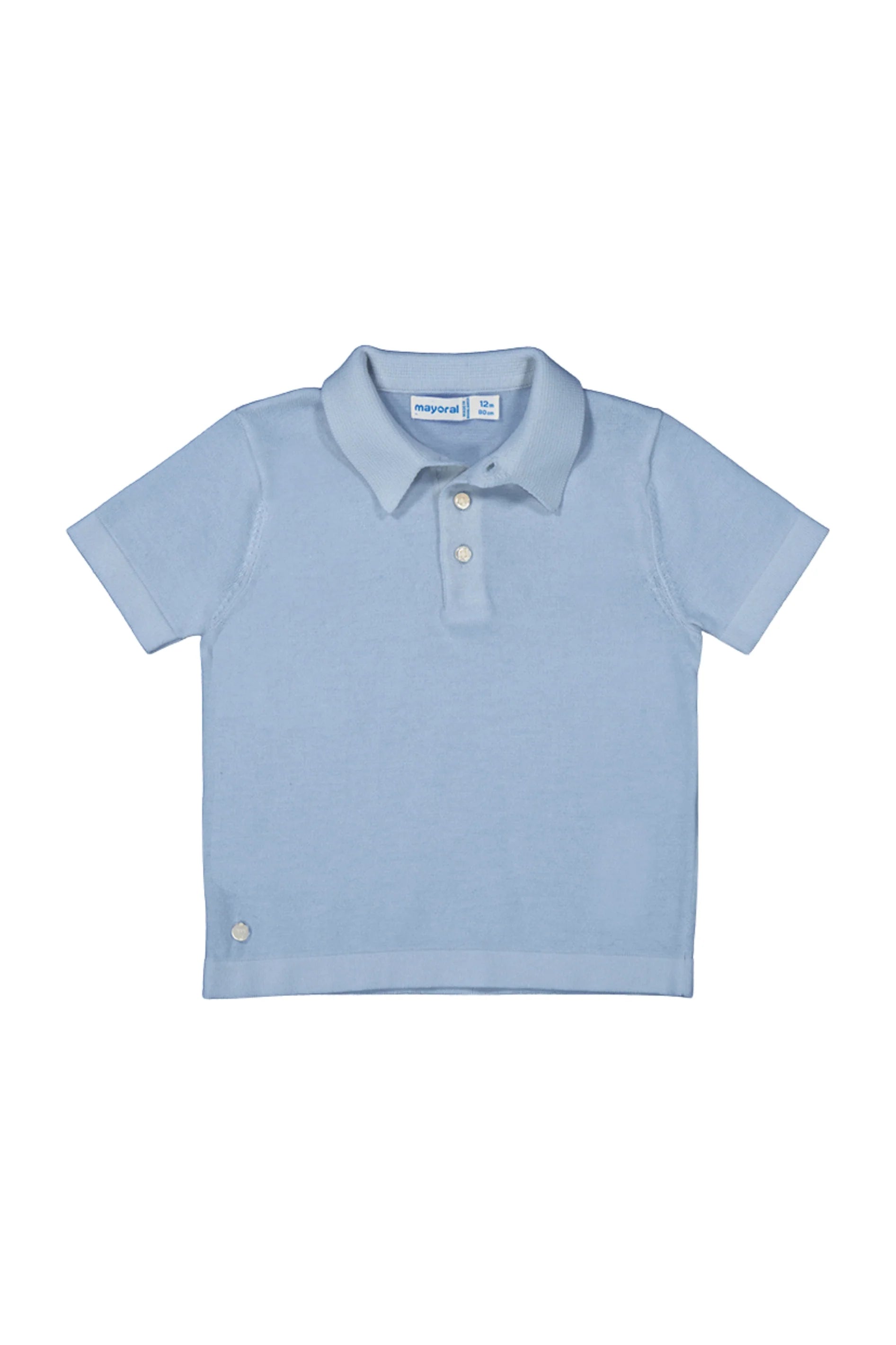 Mayoral Blue Knit Infant Polo Shirt - Soft & Comfortable Baby Outfit for Casual Wear & Special Occasions