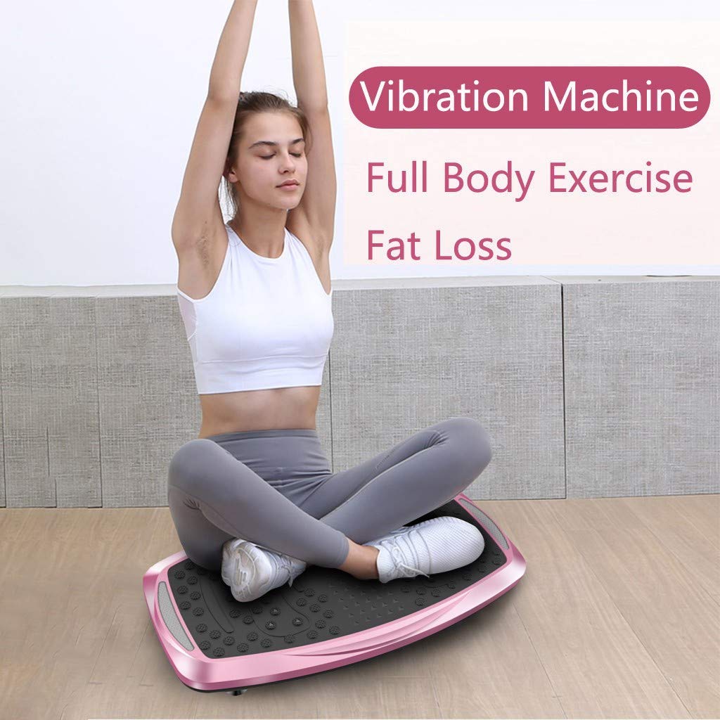 Classic Vibration Plate Exercise Machine with Resistance Bands & Remote Control - Full Body Workout for Weight Loss, Calorie Burning & Muscle Toning | Home Gym Equipment for Fitness Training with Music (Black, 586) | Perfect for Home Workouts, Physical Therapy & Post-Workout Recovery