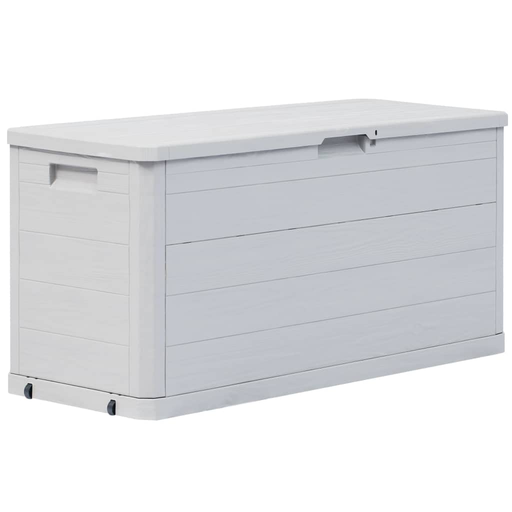 Waterproof 74 Gallon Deck Box for Outdoor Storage - Patio Cushions, Pool Toys, Garden Tools & Hose Organizer - Light Gray Weatherproof Storage Container for Backyard, Poolside & Garden Use