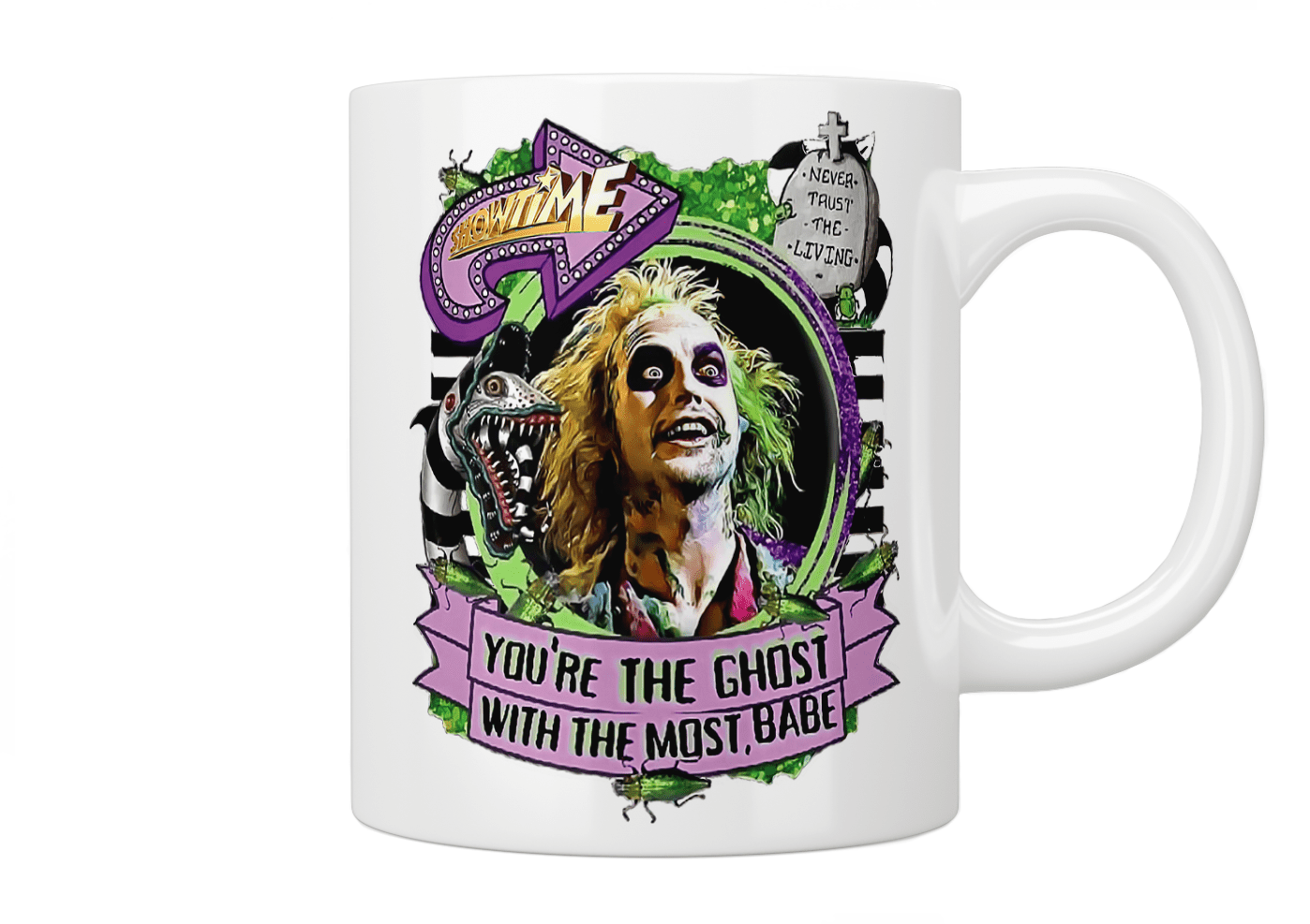 Beetlejuice Ghost With The Most Babe Coffee Mug - Funny Movie Quote Gift for Halloween, Christmas & Office Use