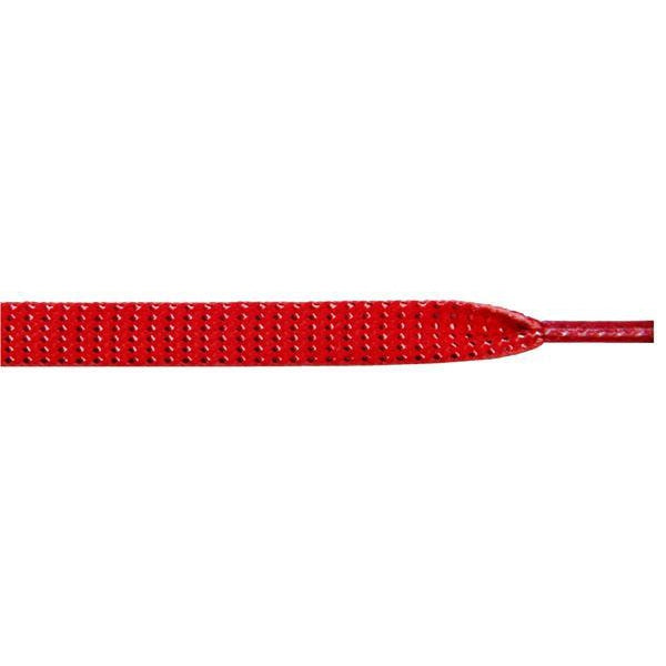 Sparkly Red 3/8 Inch Flat Shoelaces - 1 Pair Pack for Sneakers, Dress Shoes & Costume Accessories