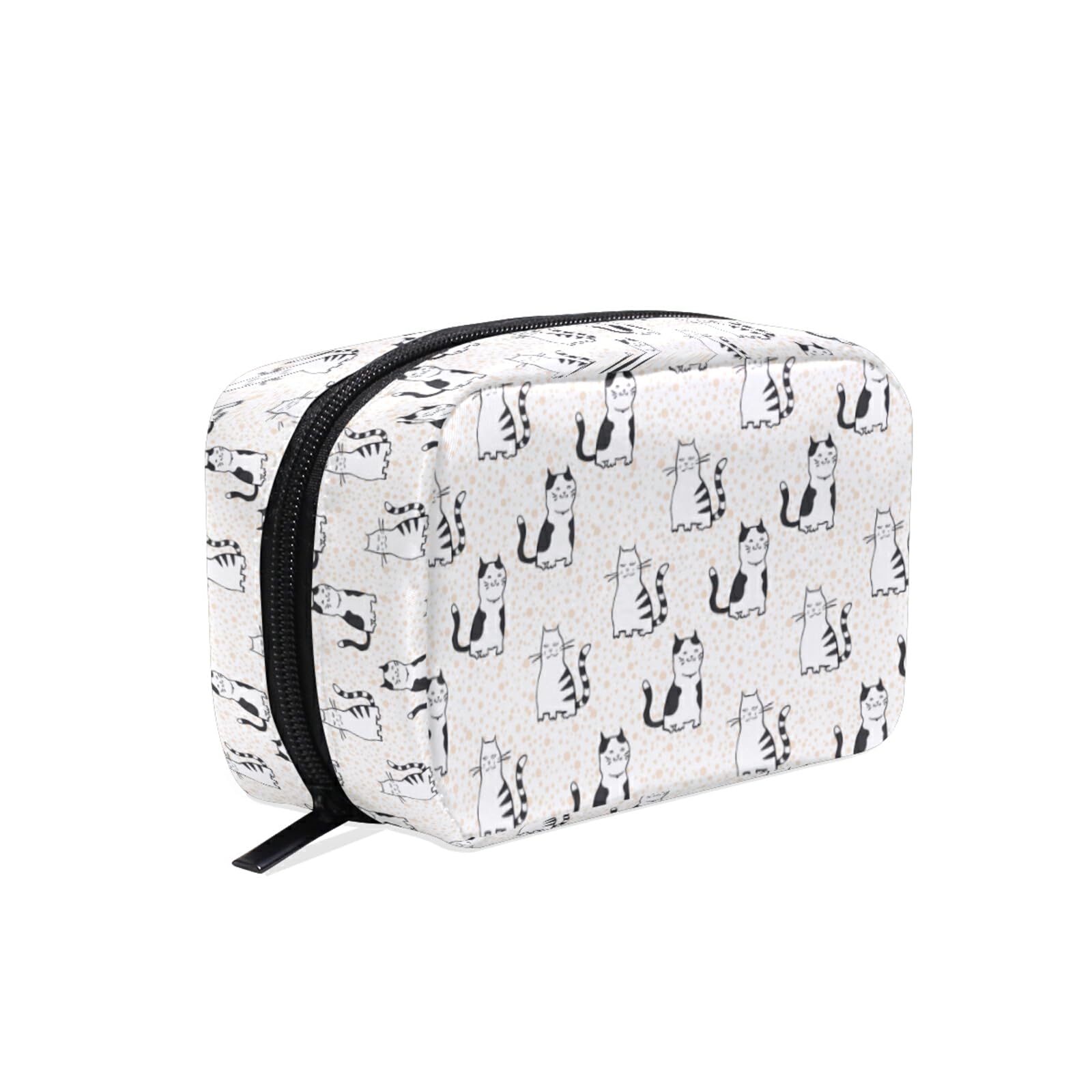 Cute Cat Makeup Bag for Women & Girls - Small Cosmetic Organizer with Compartments for Travel, Toiletries & Daily Essentials | Perfect for School, Gym & Vacation Use