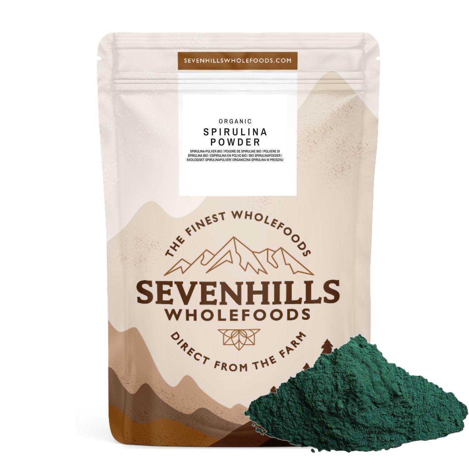 Organic Spirulina Powder 1kg by Sevenhills Wholefoods | Premium Superfood Supplement for Smoothies, Detox & Energy Boost | USDA Certified, Vegan & Gluten-Free