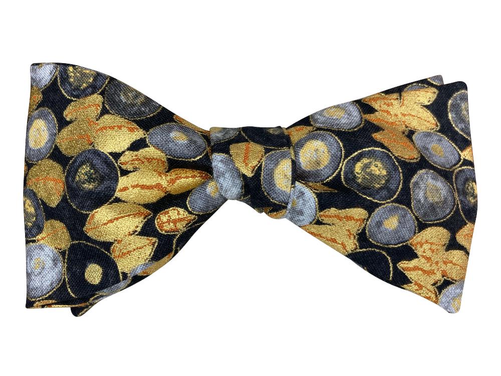 Elegant Black & Gold Pebbles Bow Tie for Men - Stylish Formal Accessory for Weddings, Parties & Special Occasions