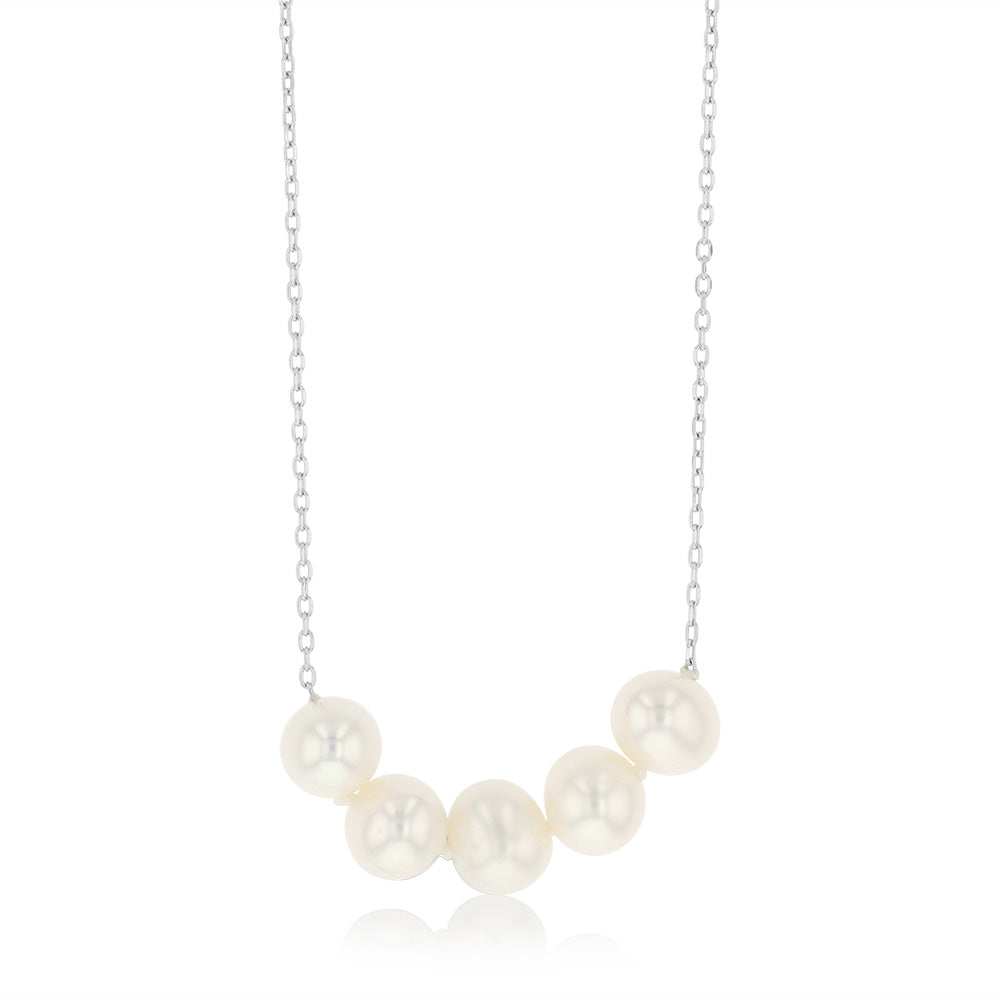6-7mm AAA Grade White Freshwater Pearl Pendant Necklace in 925 Sterling Silver - Elegant Jewelry Gift for Women, Perfect for Weddings & Special Occasions