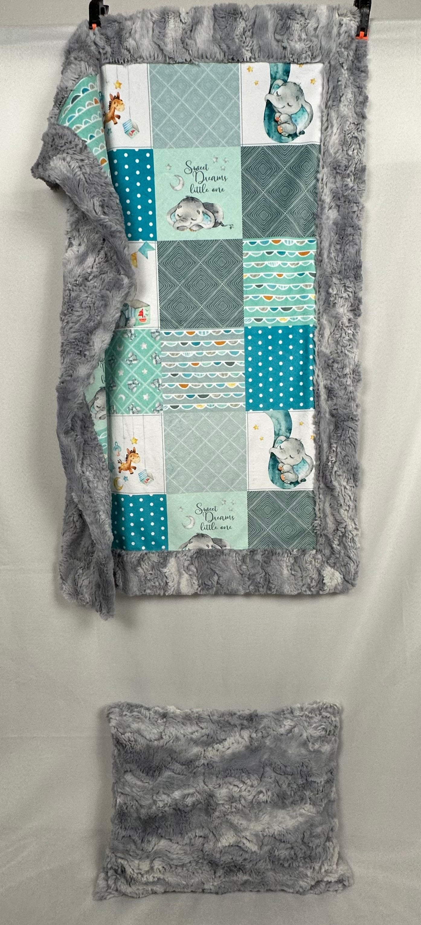 Sweet Dreams Little One - Wild Rabbit Chrome Baby Blanket Set 30x42 Inch with Matching 12x16 Pillowcase | Soft Nursery Bedding for Cribs, Strollers & Photo Shoots | Perfect Baby Shower Gift