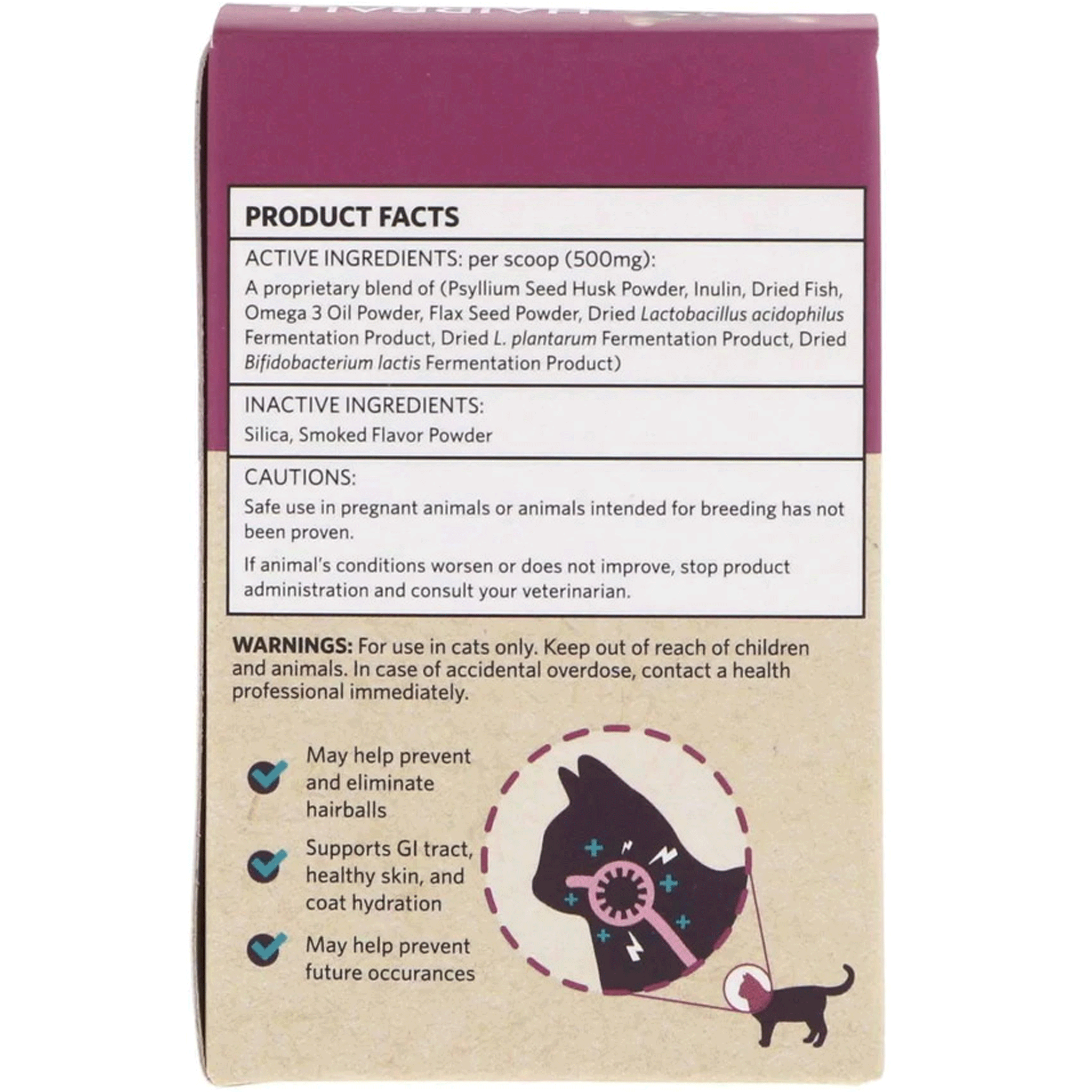Meowbiotics Hairball Control Cat Supplement - Smoked Fish Flavor | Reduces Hairballs & Supports Digestion | Perfect for Indoor Cats & Long-Haired Breeds