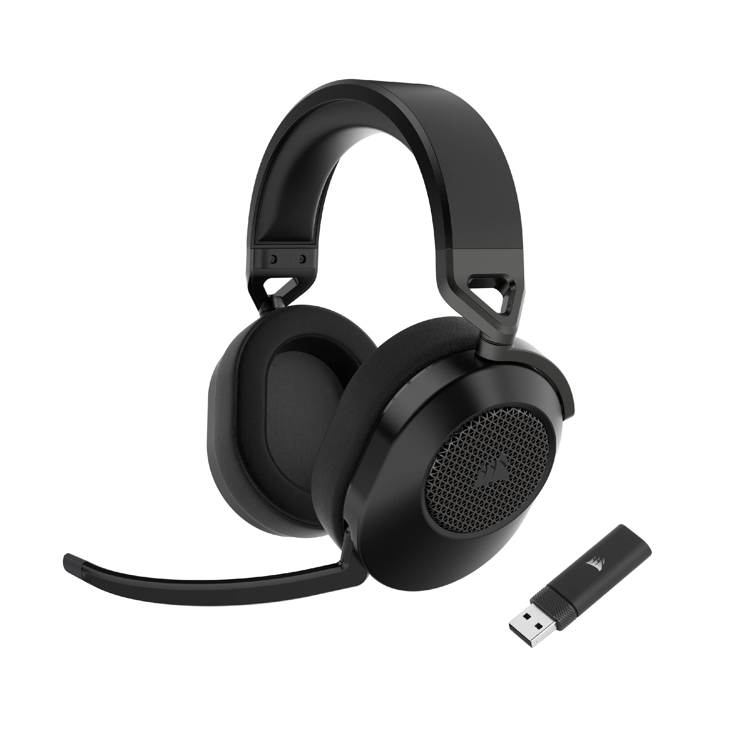 Corsair HS65 Wireless Gaming Headset with Bluetooth - Dolby Audio 7.1 Surround Sound - Omni-Directional Mic - iCUE Compatible - Multiplatform for PC, Mac, PS5, PS4, Mobile - Carbon Black | Perfect for Competitive Gaming, Streaming & Work Calls