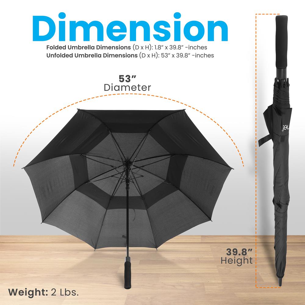Automatic Golf Umbrella - Windproof Large Golf Umbrella with Auto Open/Close - Perfect for Golfing, Outdoor Sports & Rainy Day Commutes