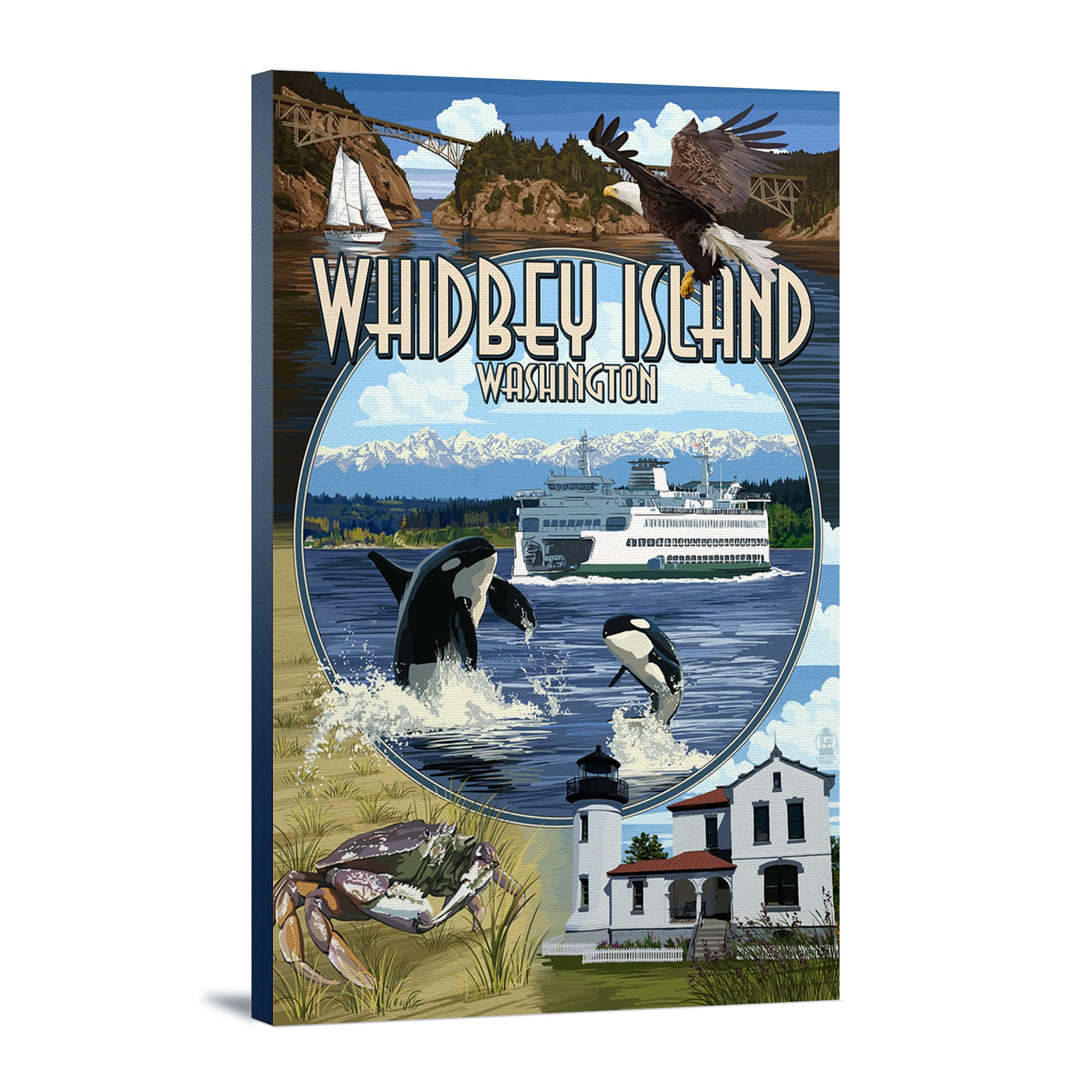 Whidbey Island Washington Landscape Art Print - 24x36 Inch Gallery Wrapped Canvas Wall Decor for Living Room, Bedroom & Office