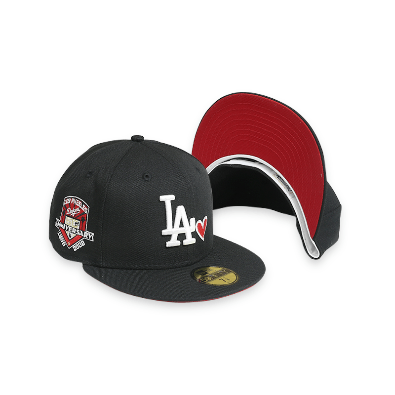 Los Angeles Dodgers 50th Anniversary Black 59FIFTY Fitted Hat for Men - Official MLB Baseball Cap for Sports Fans & Streetwear Fashion