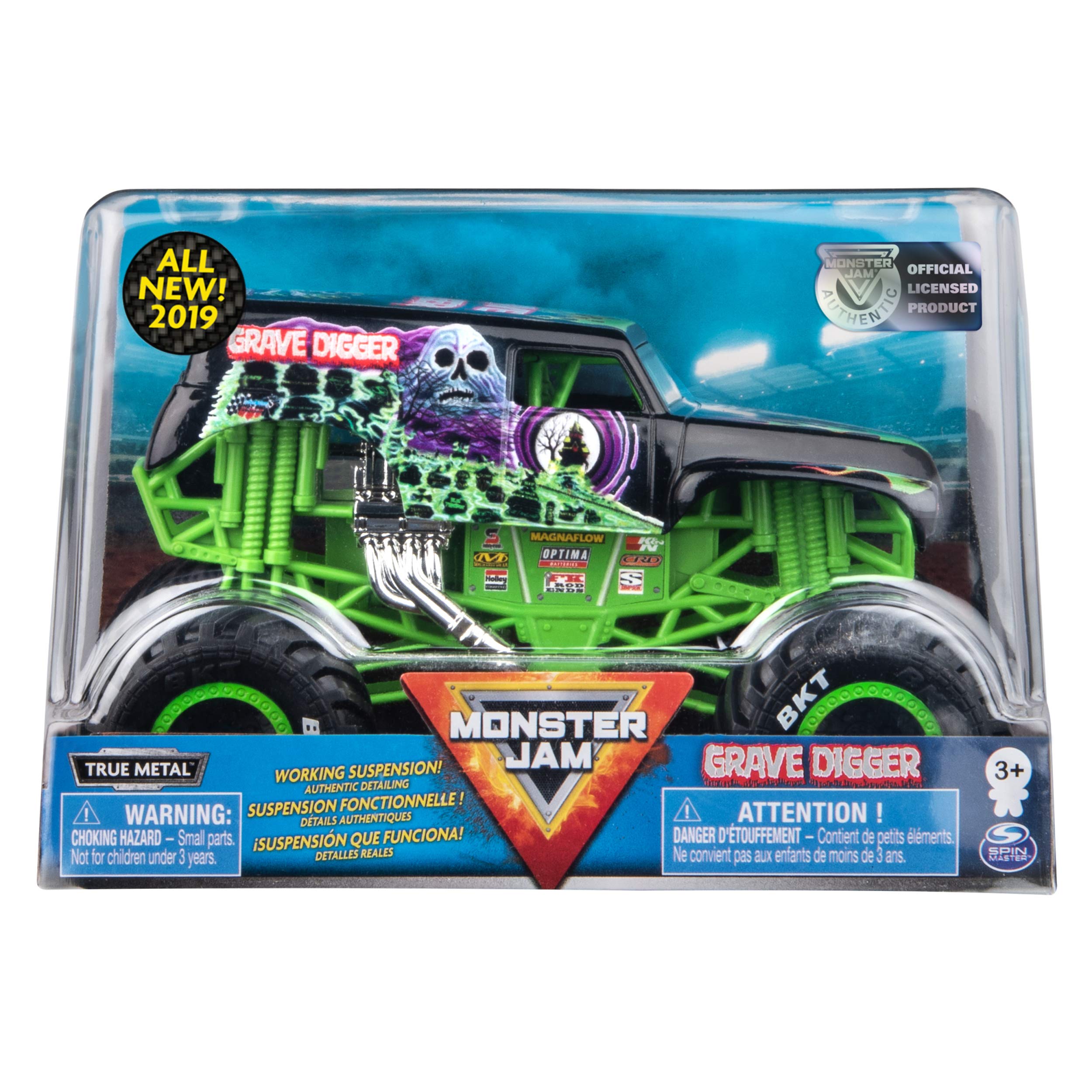 Monster Jam Official Grave Digger 1:24 Scale Die-Cast Monster Truck - Collectible Toy for Kids & Adults, Perfect for Play, Display & Gift Giving