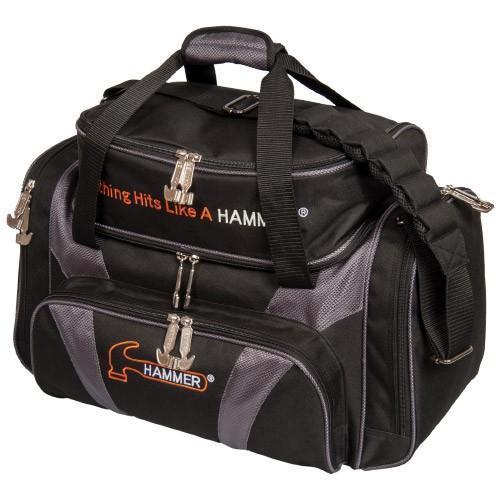 Premium Deluxe Black/Carbon Double Tote Bowling Bag - Heavy Duty Bowling Accessories for Men & Women - Perfect for League Play, Tournaments & Practice Sessions