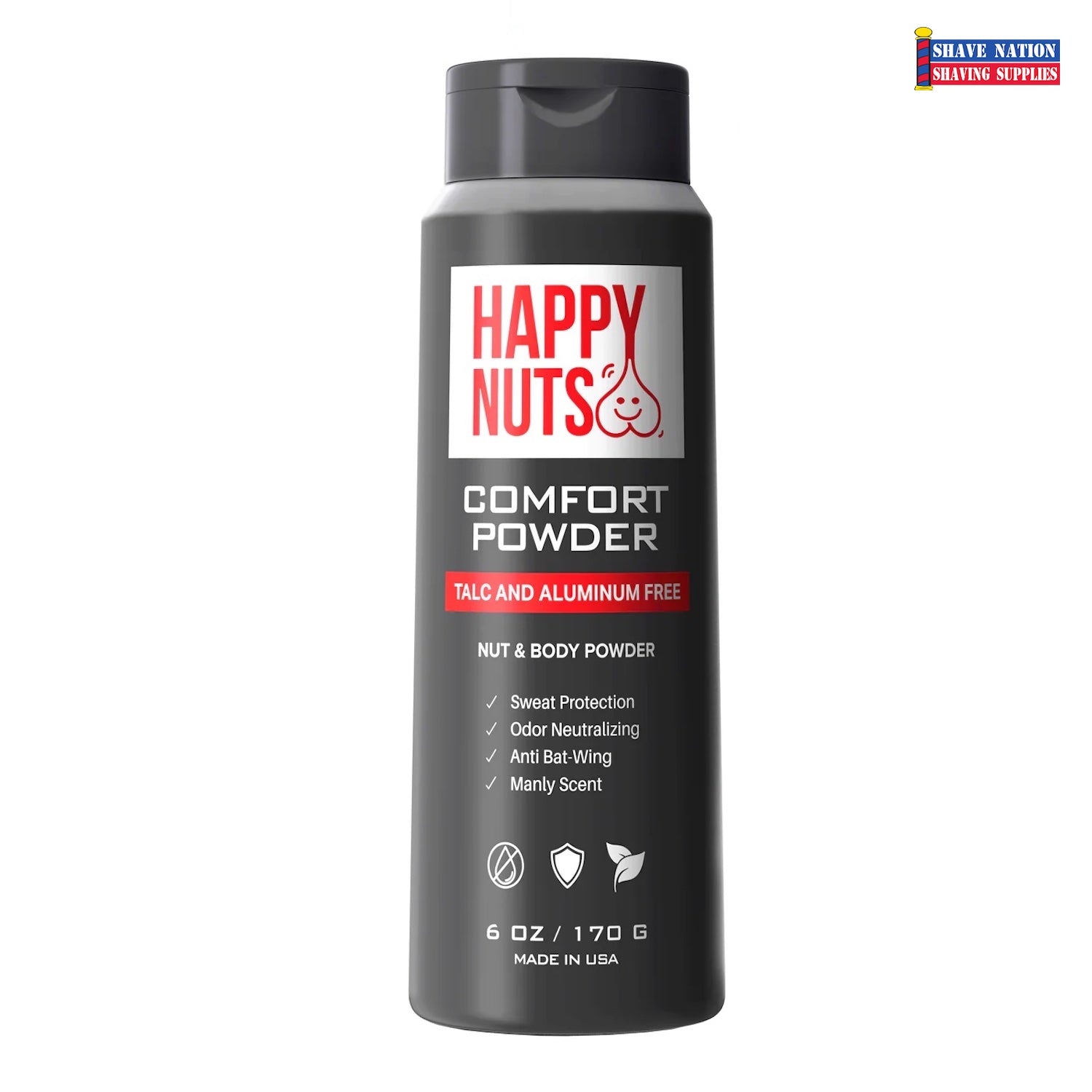 Happy Nuts Comfort Powder - Talc-Free Moisturizing Powder for Men's Comfort & Freshness - Ideal for Chafing Relief, Sports & Daily Use