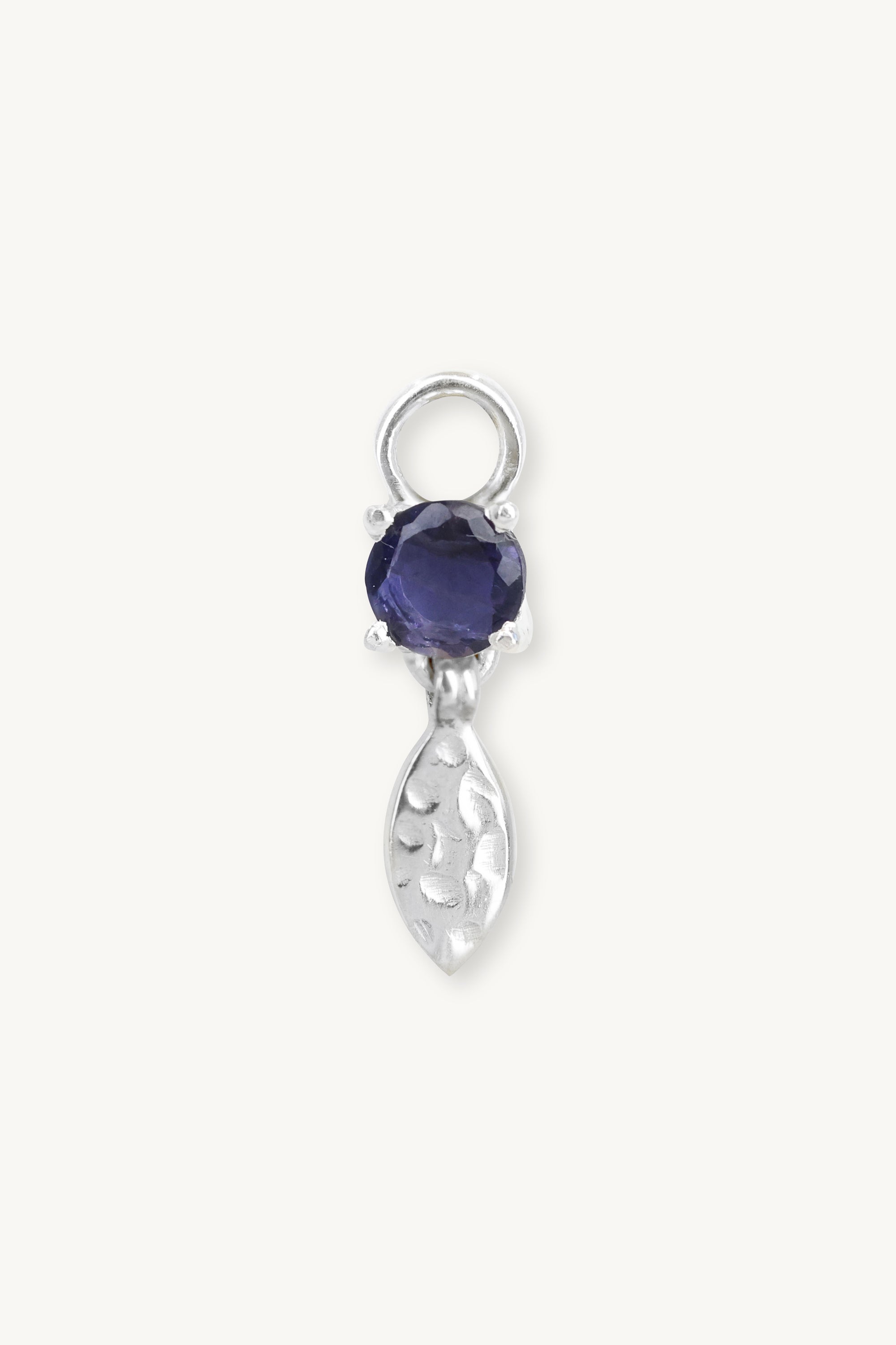 Petal Iolite Silver Charm - Elegant Sterling Silver Jewelry with Natural Iolite Gemstone for Women - Perfect for Gifts, Weddings & Everyday Wear