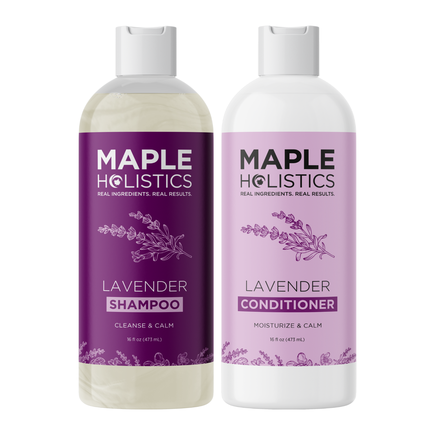 Organic Lavender Shampoo and Conditioner Set for Dry Hair - Sulfate Free, Hydrating & Soothing Hair Care Duo - Perfect for Relaxing Bath & Stress Relief