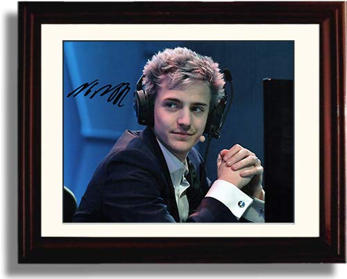 Framed Ninja Gamer Tyler Blevins Autograph Landscape Replica Print - Signed Esports Wall Art for Gaming Room Decor & Gamer Gifts