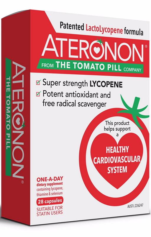 Ateronon Lycopene Supplement - Premium Tomato Extract for Heart & Skin Health - Supports Antioxidant Defense & UV Protection - Ideal for Daily Wellness & Active Lifestyles