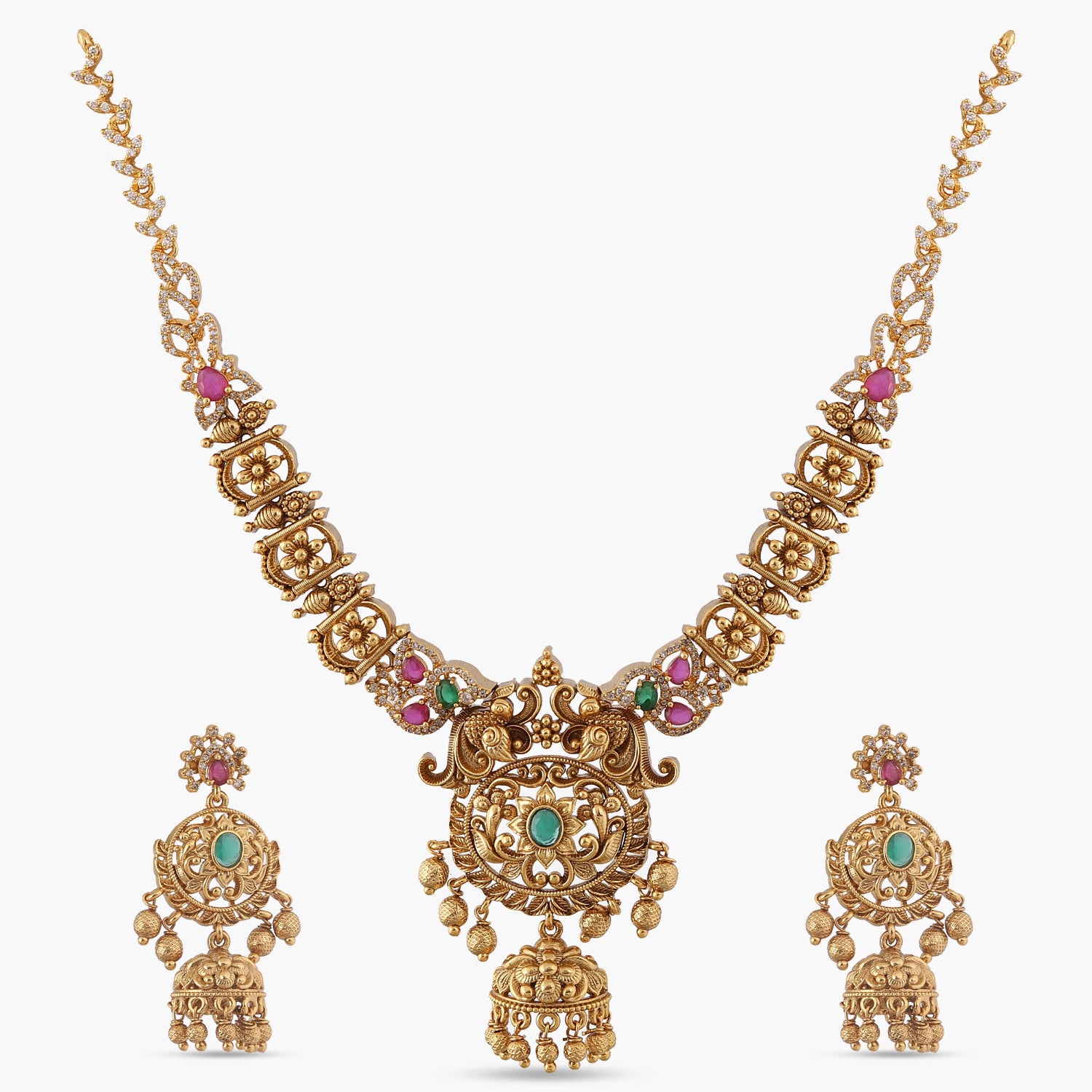 Manjusha Antique Necklace Set - Handmade Indian Jewelry for Women - Perfect for Weddings, Parties & Special Occasions