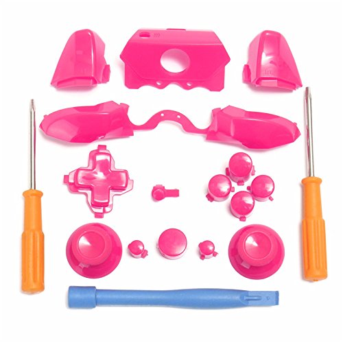 Xbox One Elite Controller Bumper Triggers Buttons Replacement Kit - Full Set D-pad, LB, RB, LT, RT Buttons with T8 & T6 Screwdrivers Tools (Pink) | Perfect for DIY Repairs & Gaming Accessories Upgrade