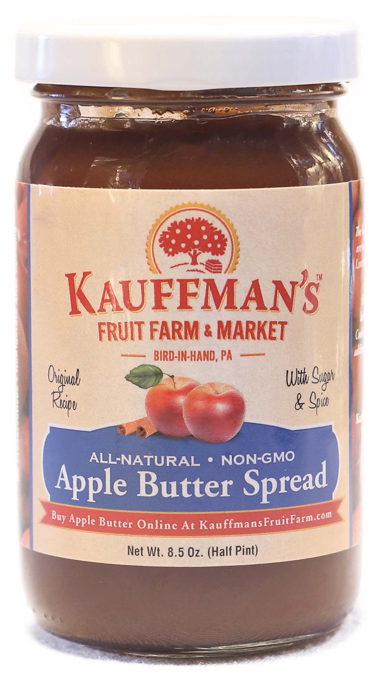 Kauffman's Fruit Farm Homemade Apple Butter Spread - Original Flavor, 8.5 Oz (Pack of 12) | Perfect for Toast, Pancakes, Yogurt & Gift Baskets