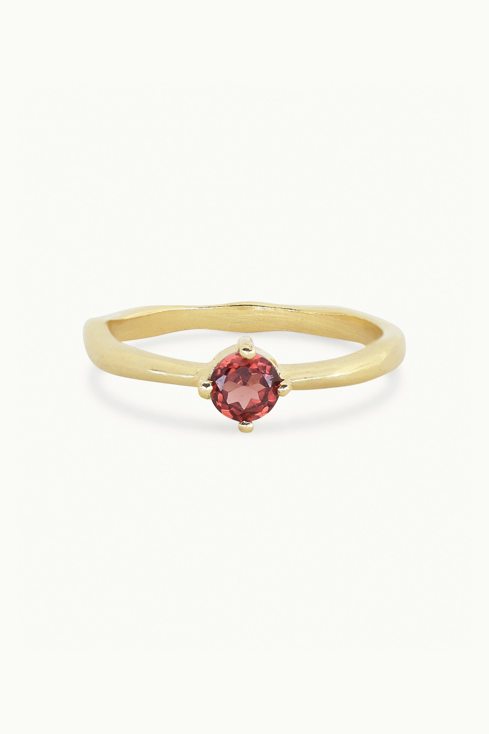 January Garnet Gold Birthstone Ring for Women - Elegant 14K Gold Gemstone Jewelry for Birthday, Anniversary & Gift Giving