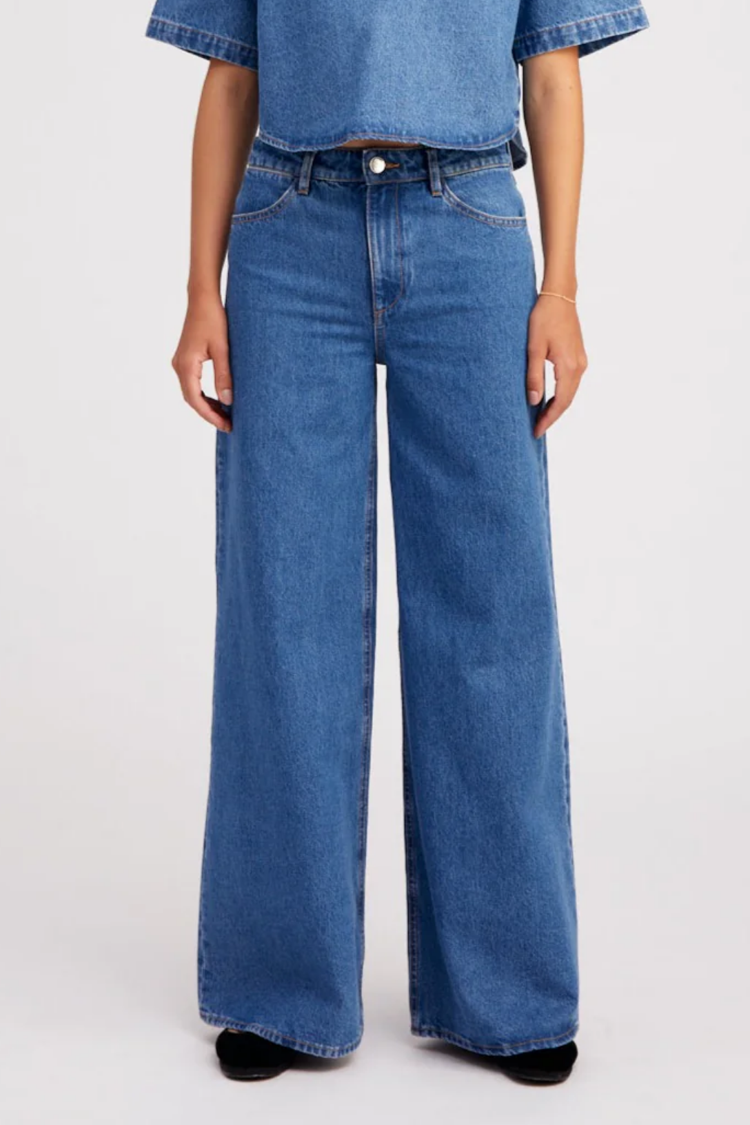 Coco Wide Leg Jeans for Women - Classic Blue Denim Pants | Comfortable & Stylish High Waist Trousers for Casual Outfits, Workwear & Everyday Fashion