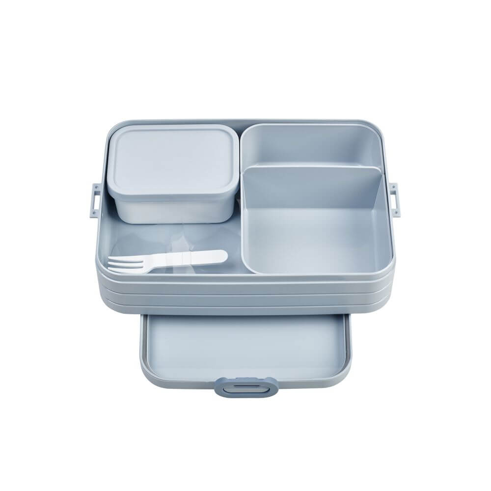 Mepal Bento Lunch Box - Leak-Proof, Microwave Safe, Eco-Friendly Food Container for Adults & Kids - Nordic Blue Design - Perfect for School, Office, Picnics & Meal Prep