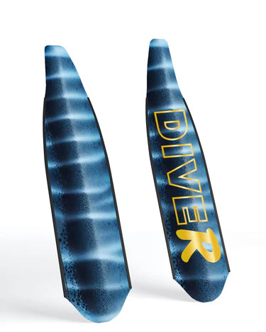 DiveR Stripe Marlin Free Diving Fin Blades - High Performance Freediving Fins for Spearfishing & Underwater Exploration
