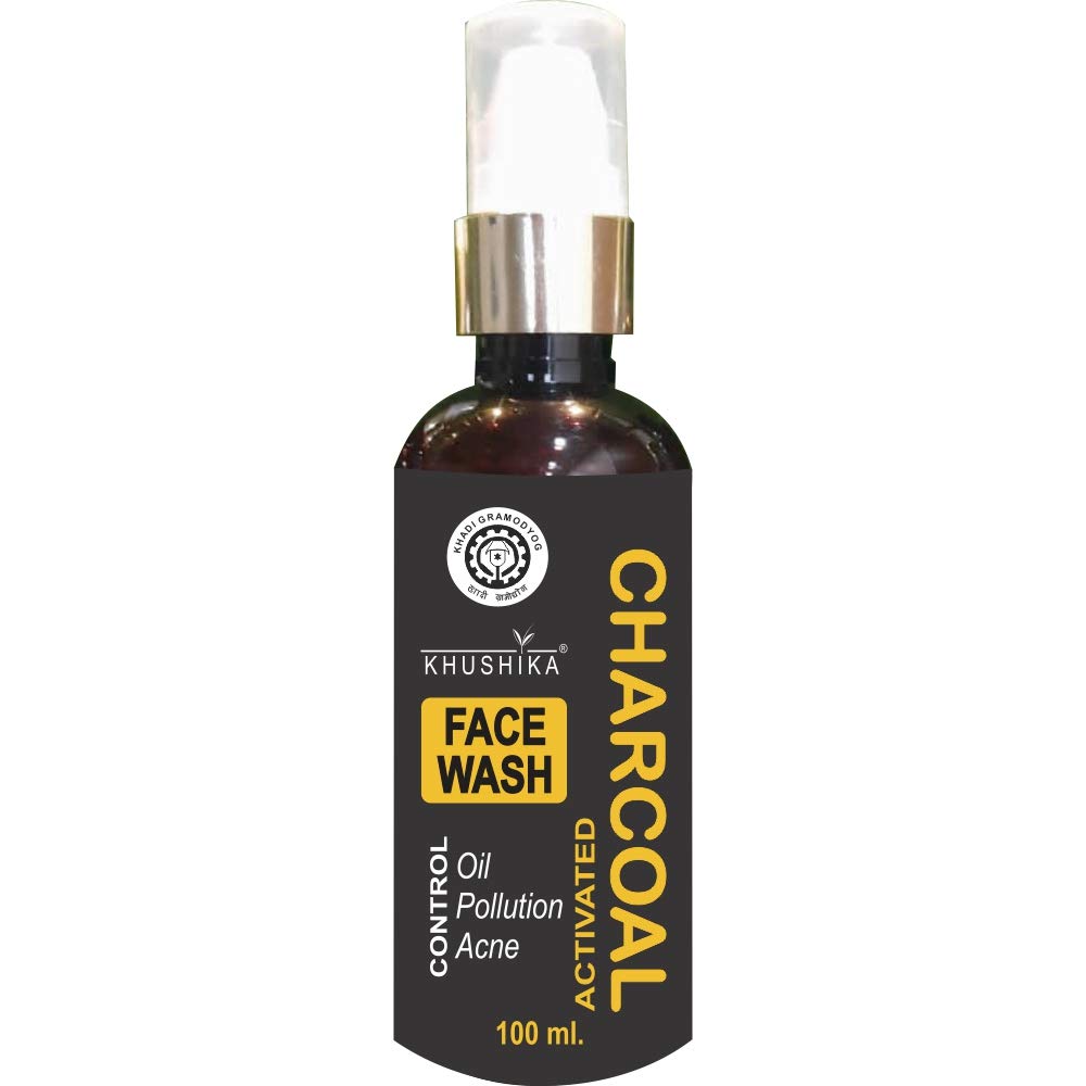 Khushika Activated Charcoal Face Wash - Deep Cleansing Facial Cleanser for Men & Women, Removes Dirt & Oil - Perfect for Daily Skincare Routine & Acne-Prone Skin