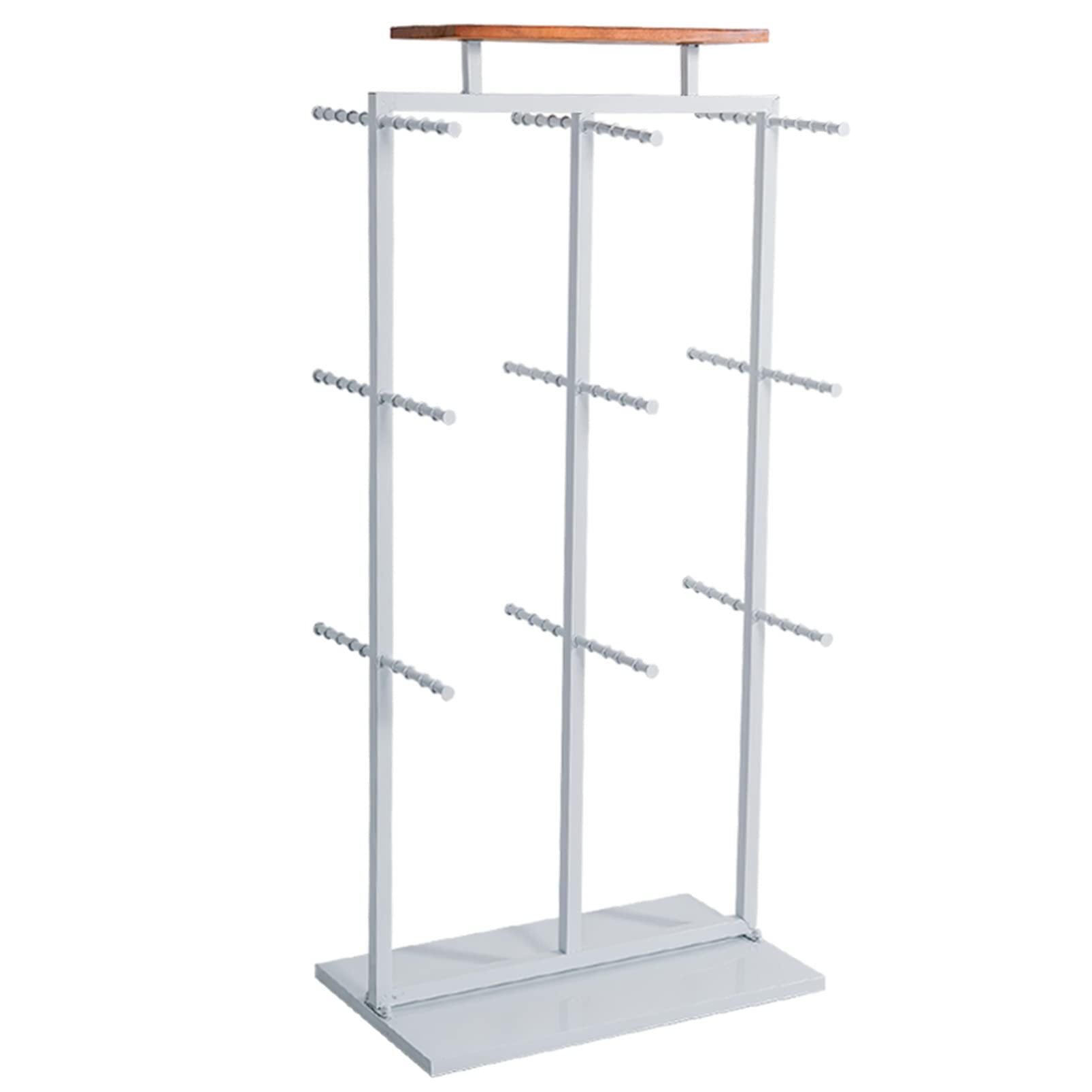 Metal Garment Rack - Heavy Duty Double Sided Clothing Display Stand with Top Shelf for Boutique, Retail & Home Use | Commercial Hanging Organizer for Socks, Underwear & Belts | Perfect for Stores, Malls & Closet Organization