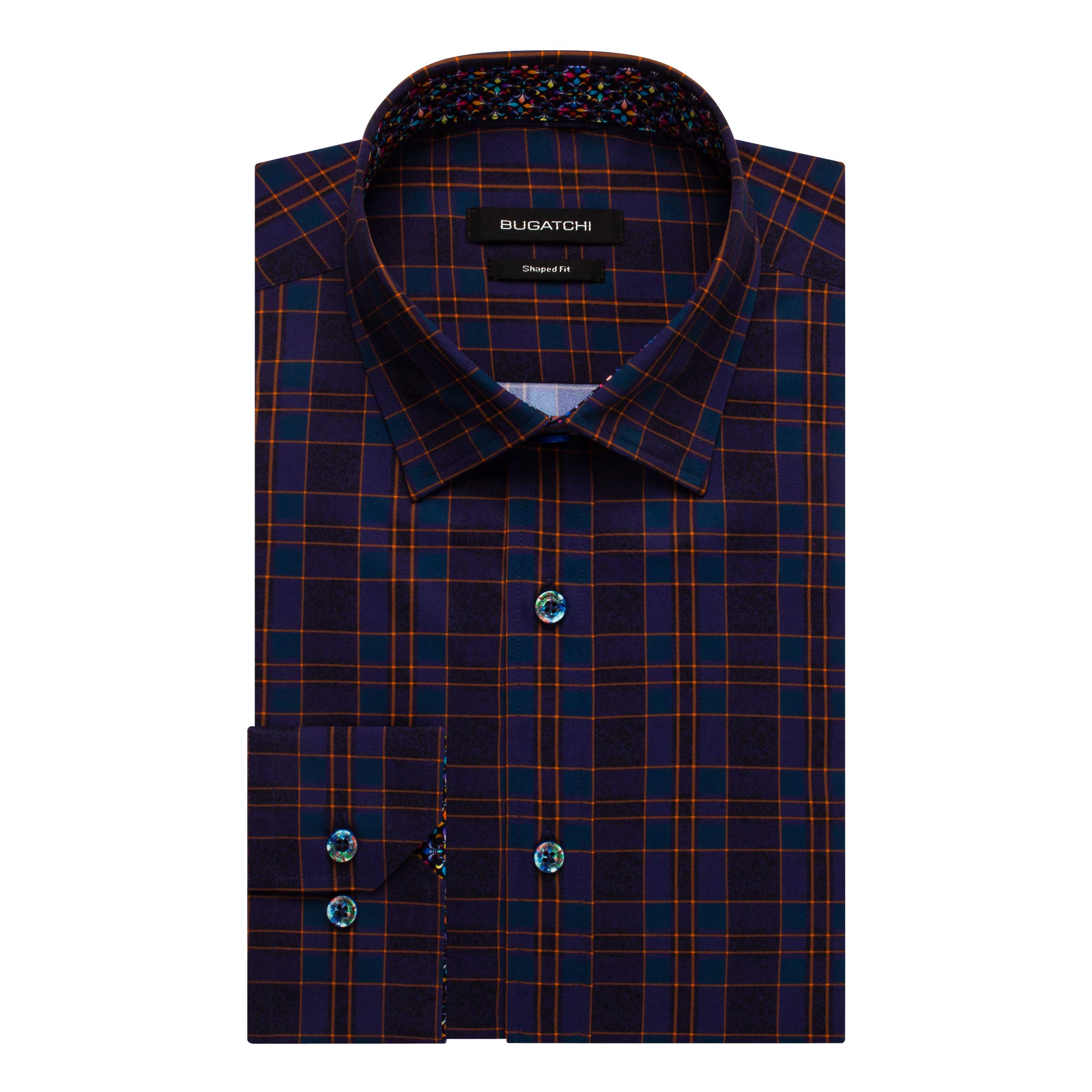 Bugatchi Men's Slim Fit Performance Dress Shirt - Moisture Wicking & Breathable for Office, Business & Formal Occasions
