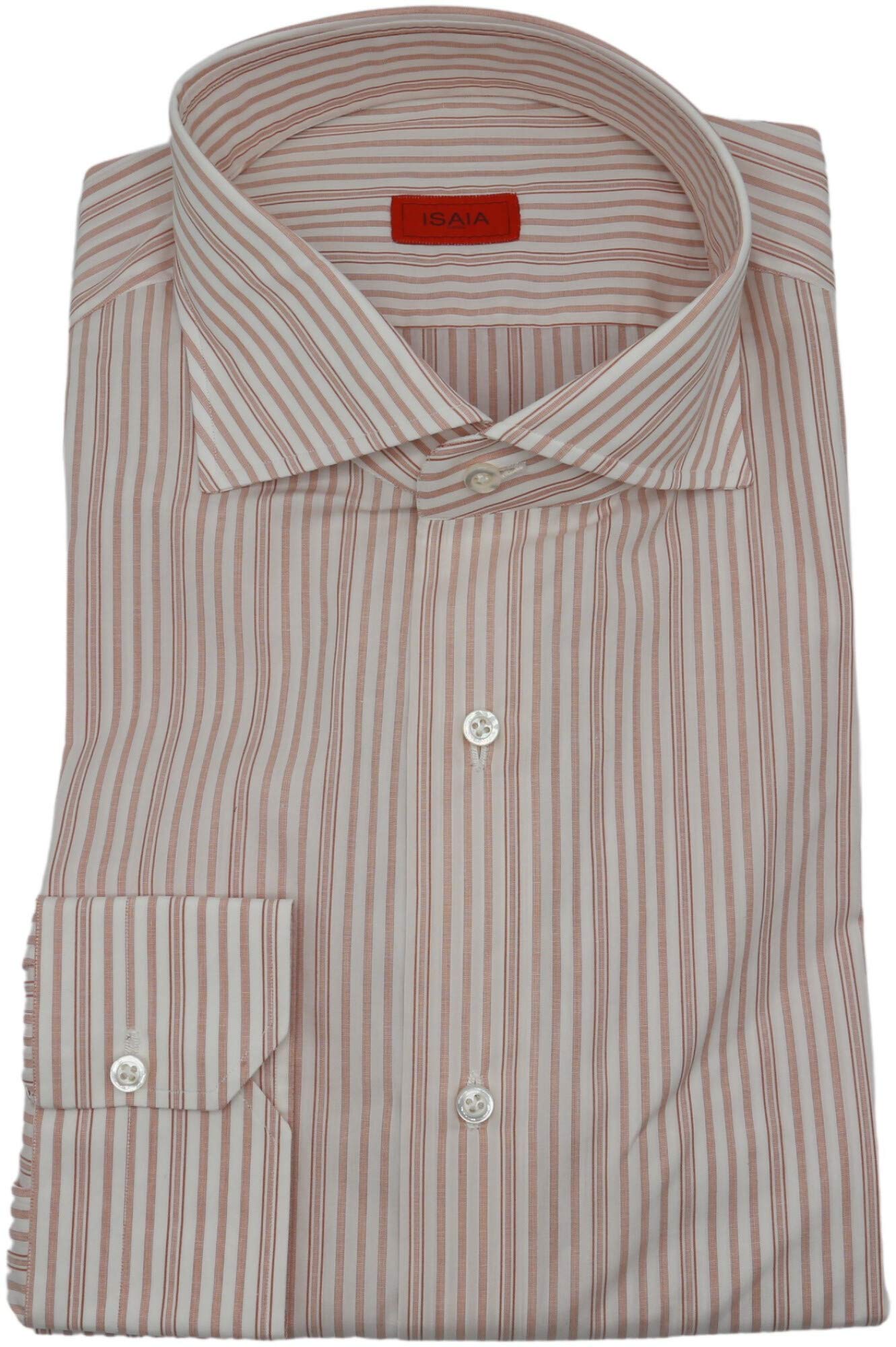 Isaia Men's Leuca Premium Slim Fit Dress Shirt - 100% Cotton Formal Business Shirt for Office, Wedding & Special Occasions