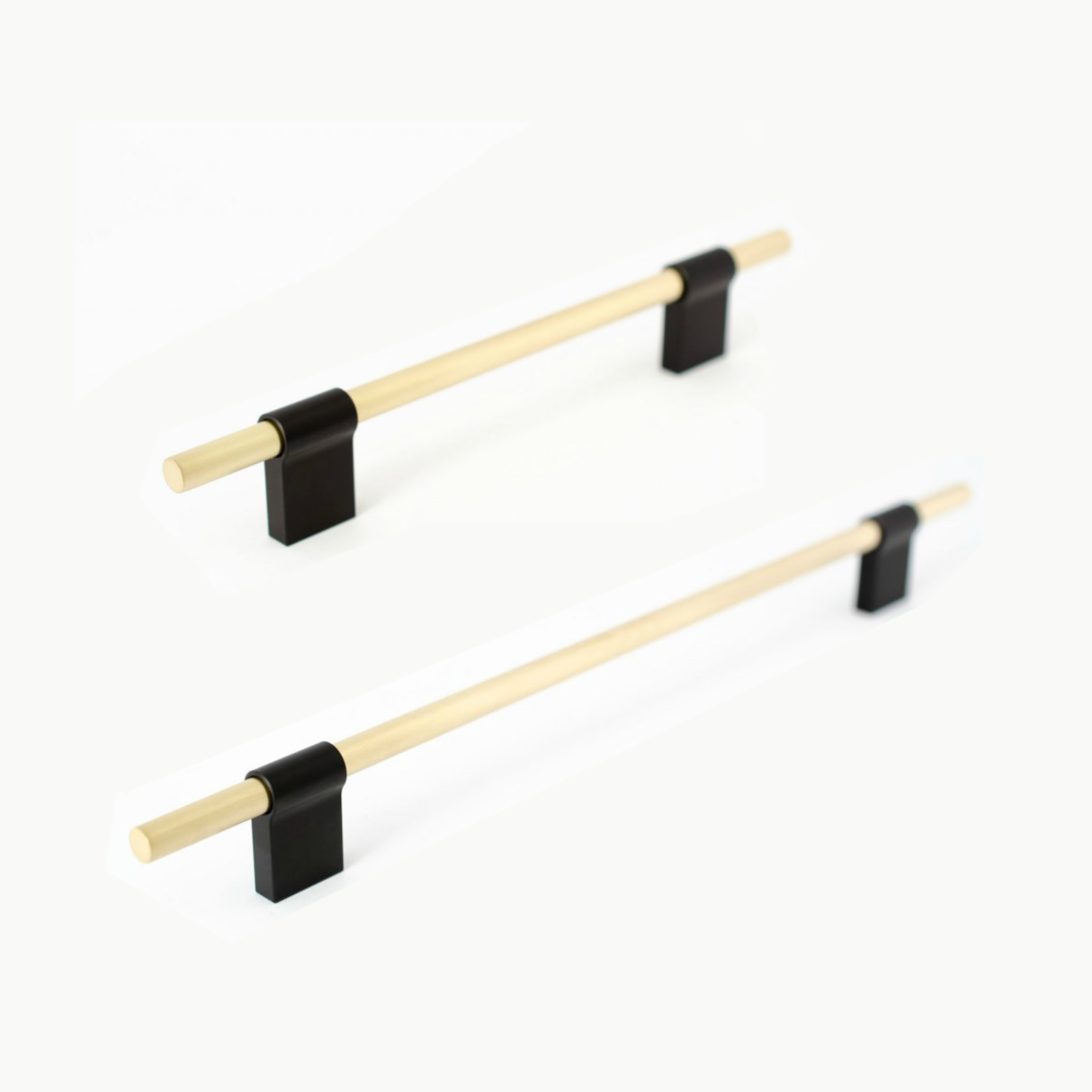 Brass and Black T-Bar Drawer Pulls - Vintage Cabinet Hardware for Dressers, Kitchen Cabinets & Furniture (Set of 10) - Perfect for Home Renovation & DIY Projects