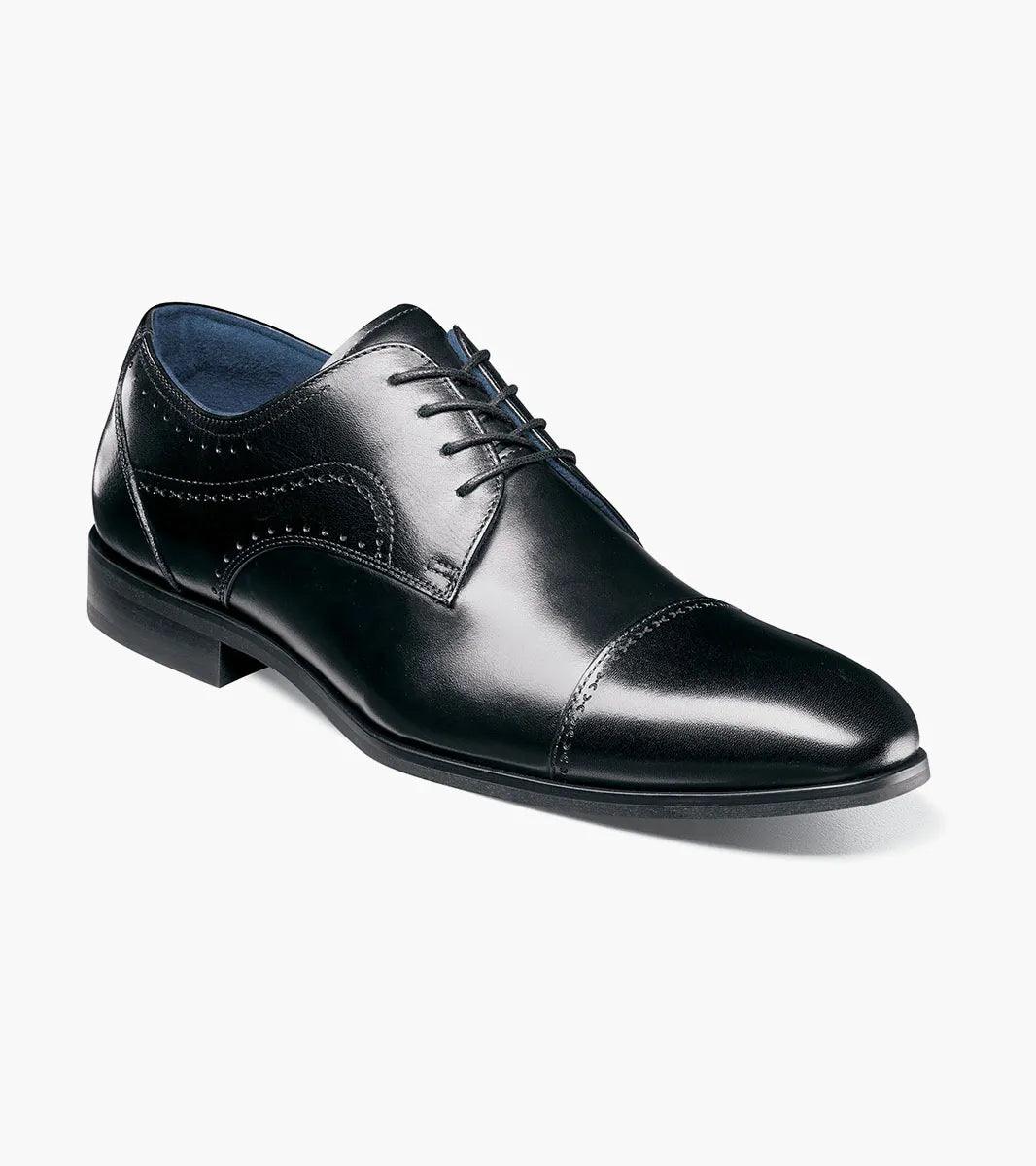 Stacy Adams Bryant Black Cap Toe Oxford Leather Dress Shoes for Men - Classic Business & Formal Wear for Office, Weddings & Special Occasions