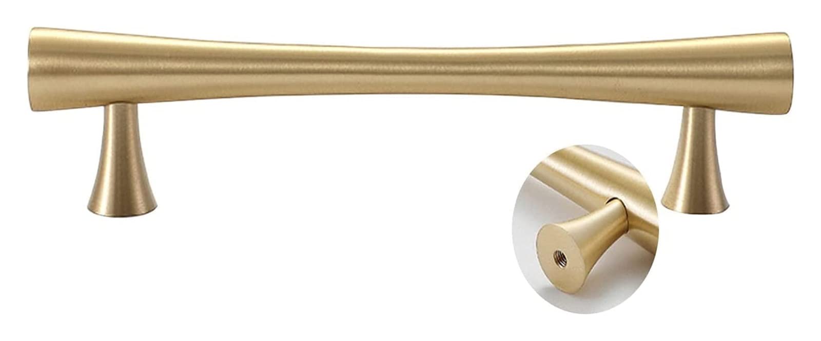 Solid Brass Gold Cabinet Drawer Pulls - D Handle Cupboard Knobs for Kitchen, Dresser, Bathroom & Wardrobe (9cm Hole Spacing) - Elegant Hardware for Furniture, Cabinets & Storage Solutions
