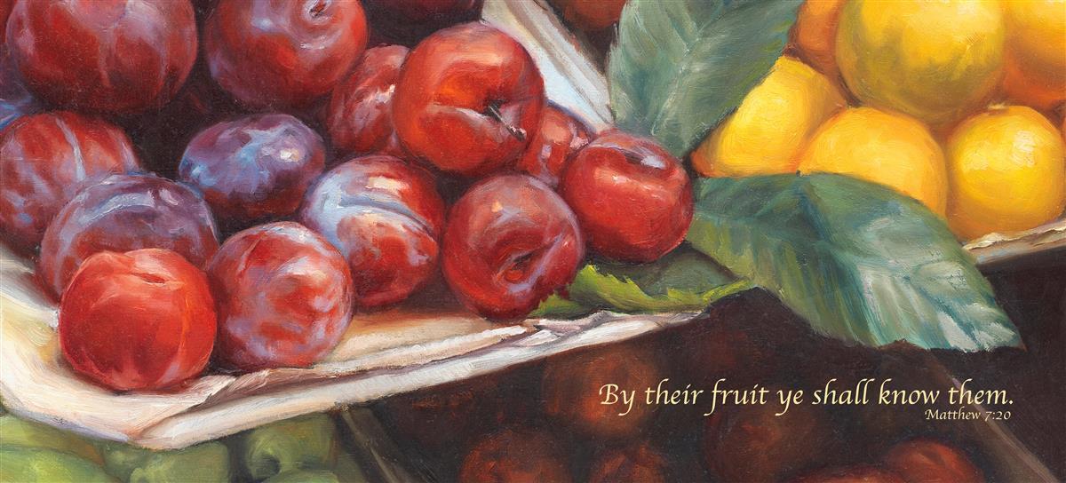 By Their Fruit Ye Shall Know Them - Inspirational Christian Wall Art for Home & Office Decor - Perfect for Living Room, Bedroom, or Church Display