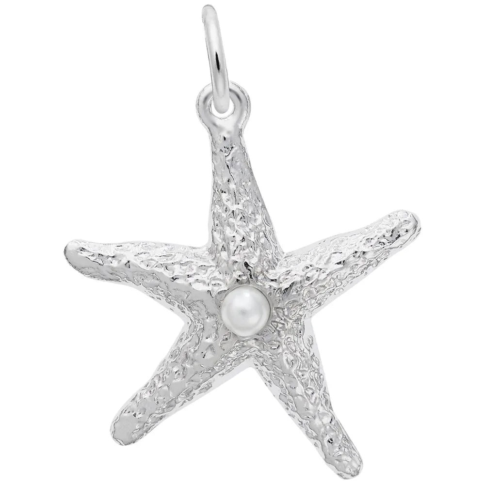 925 Sterling Silver Starfish Charm with Genuine Pearl - Perfect for Necklaces, Bracelets & Jewelry Making | Beach & Ocean Inspired Gifts