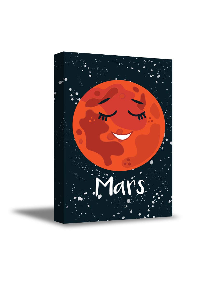 Planets Wall Art - Mars Nursery Decor for Baby Room & Home