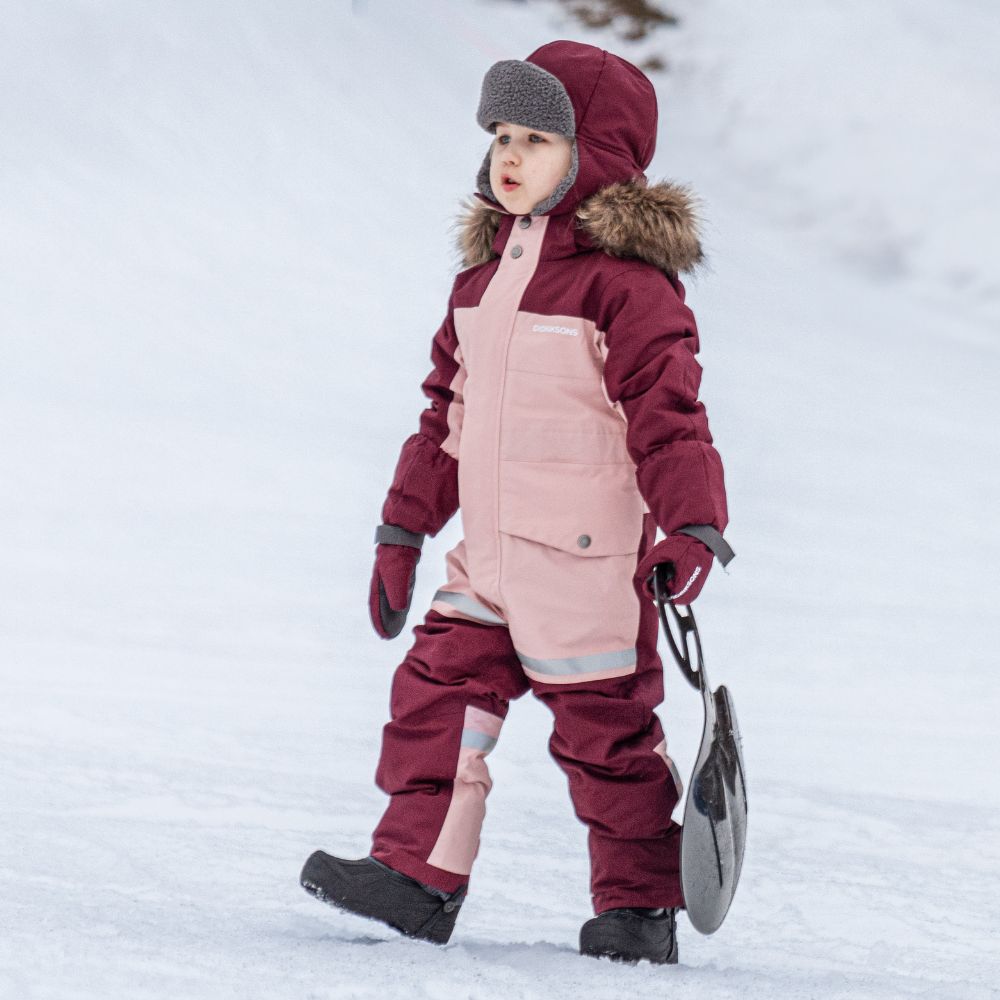 Didriksons Bjarven III Kids Snowsuit - Waterproof Winter Jacket & Pants Set for Boys & Girls, Dusty Pink - Perfect for Snow Play, Skiing & Outdoor Activities