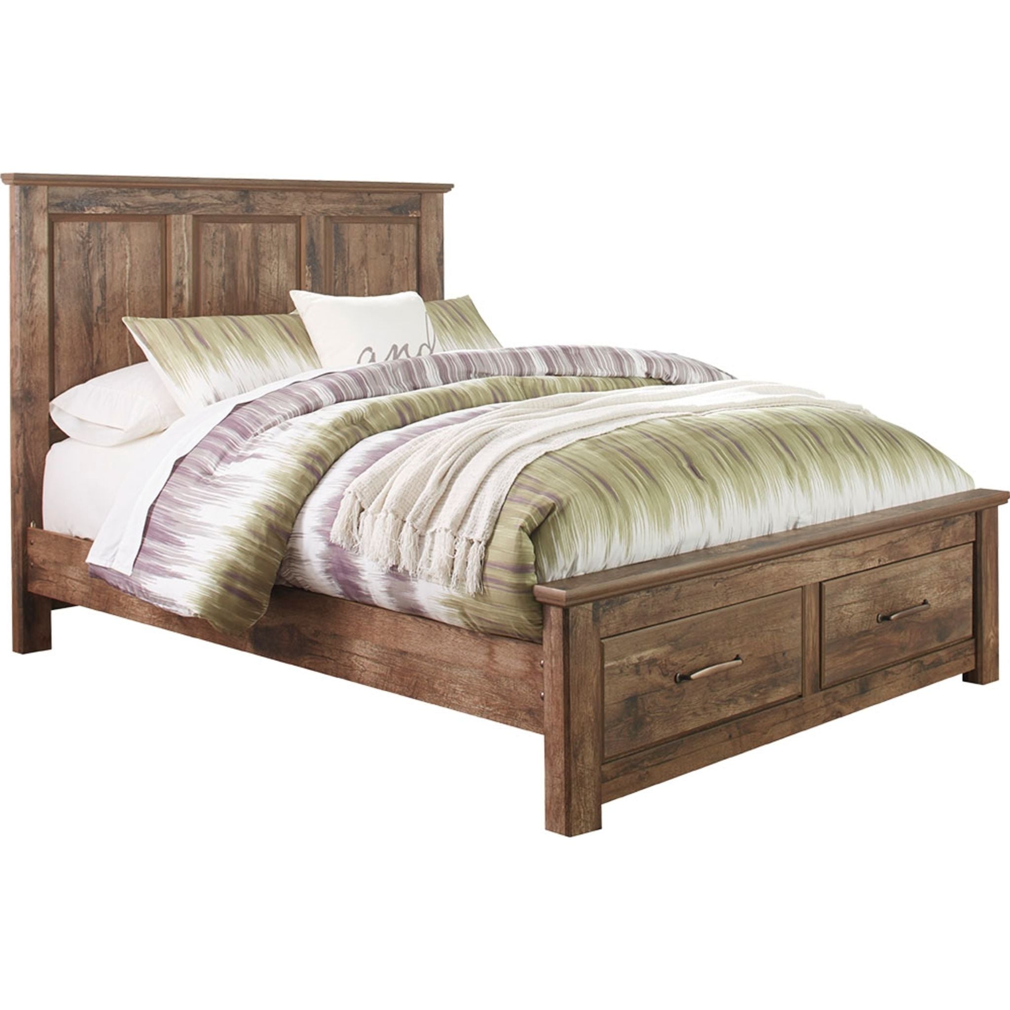 Blaneville 4-Piece Queen Size Bed Frame with Underbed Storage Drawers - Modern Platform Bedroom Furniture for Small Space & Guest Room Setup